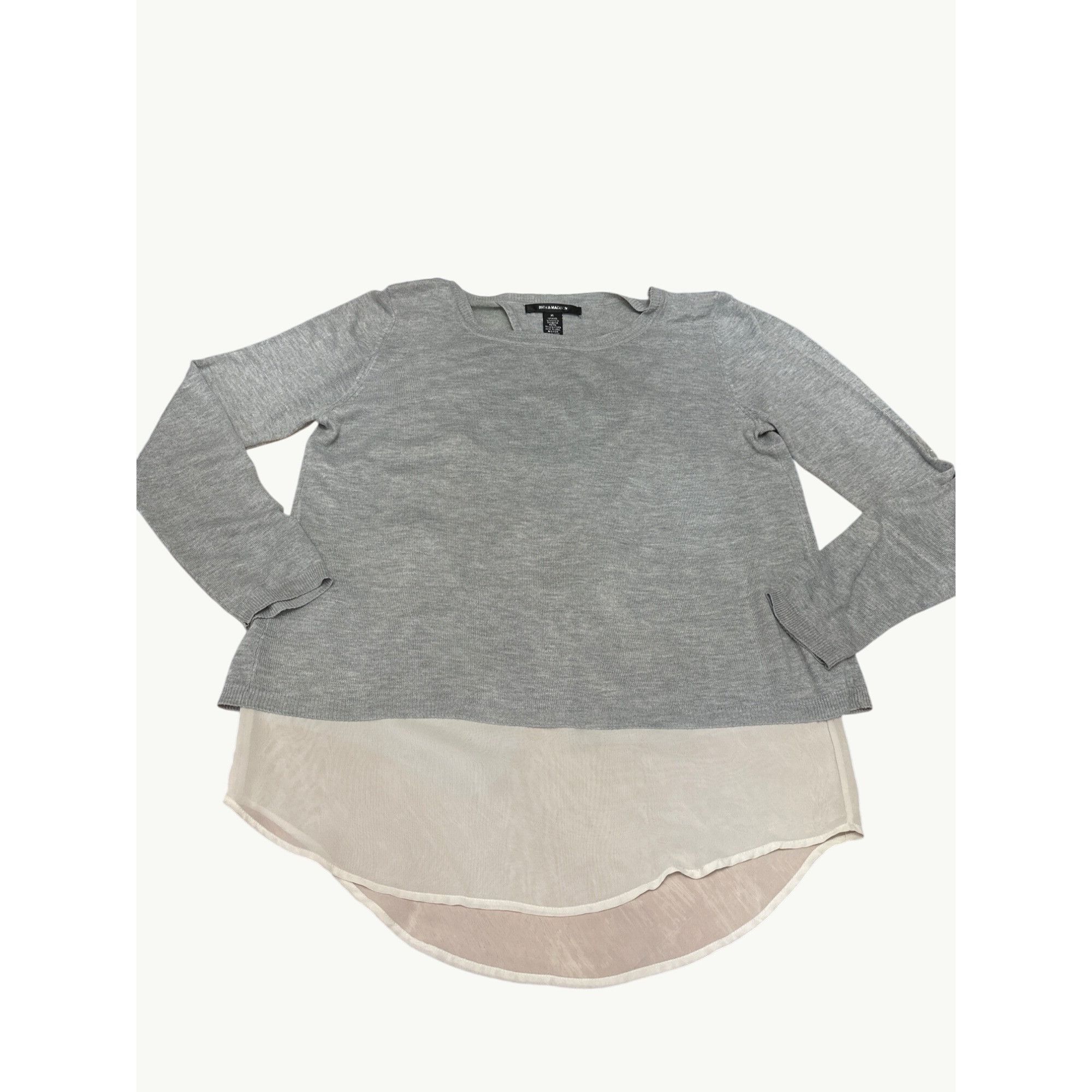 Other 89th and Madison XL Gray Knit Chiffon Back Twist Pullover Li Size XL / US 12-14 / IT 48-50 - 10 Thumbnail