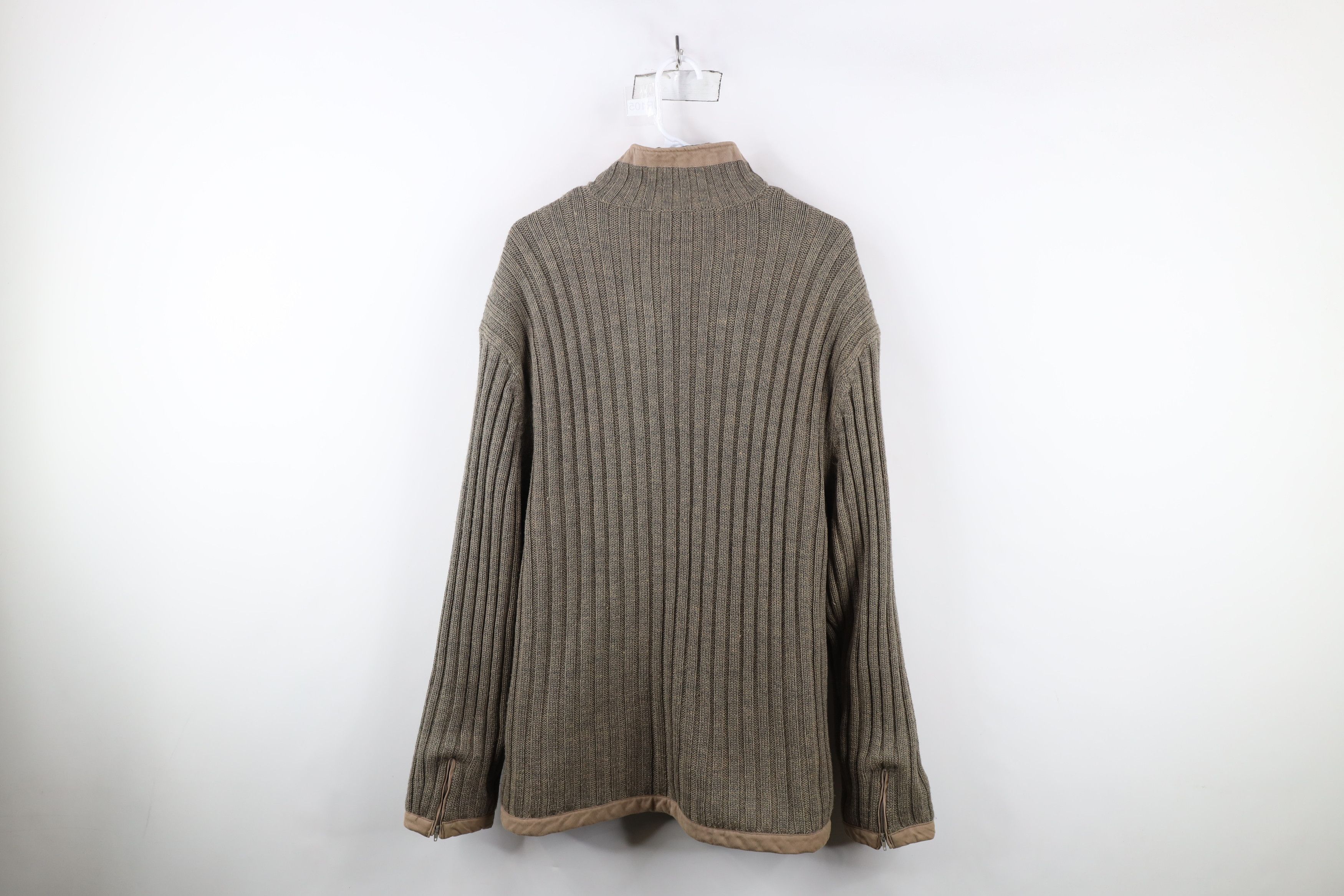 Vintage Vintage 90s Streetwear Quilted Ribbed Knit Sweater Jacket Size US L / EU 52-54 / 3 - 12 Thumbnail