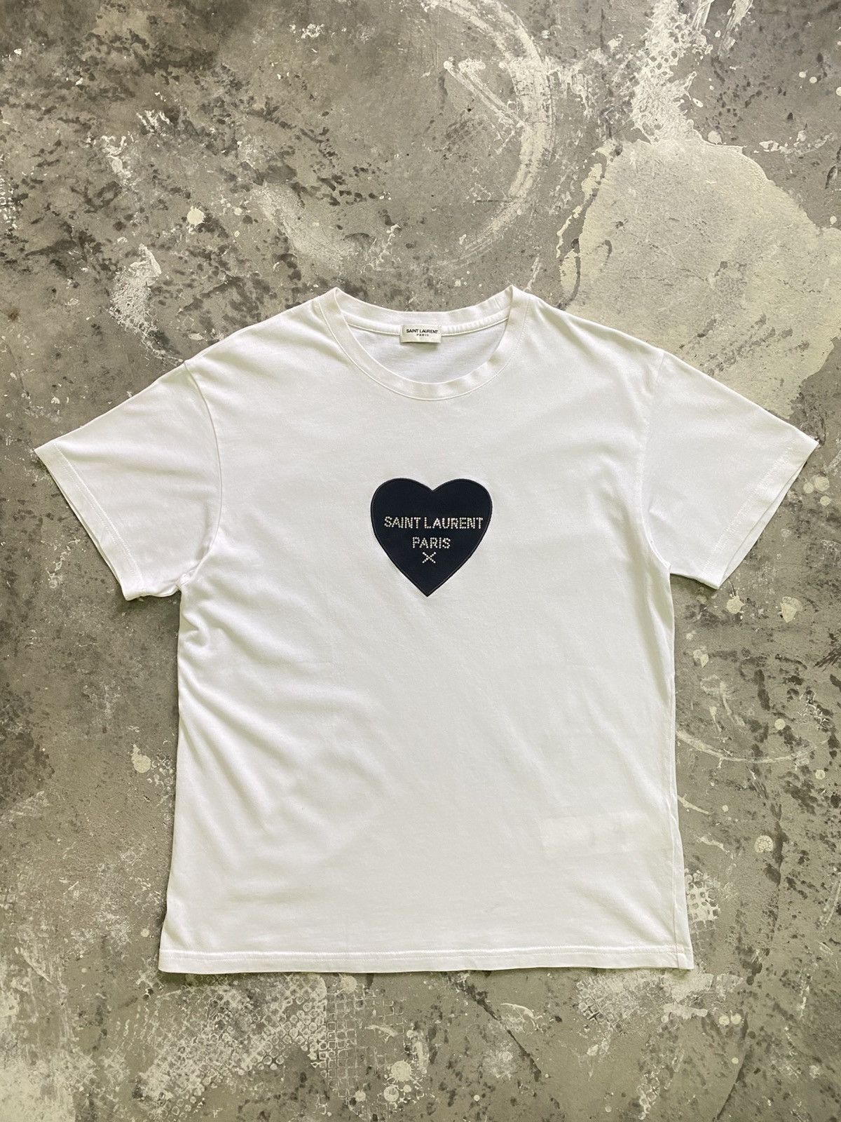 Hedi Slimane × Saint Laurent Paris Vintage Saint Laurent Paris Rhinestone Tee Size US M / EU 48-50 / 2 - 1 Thumbnail