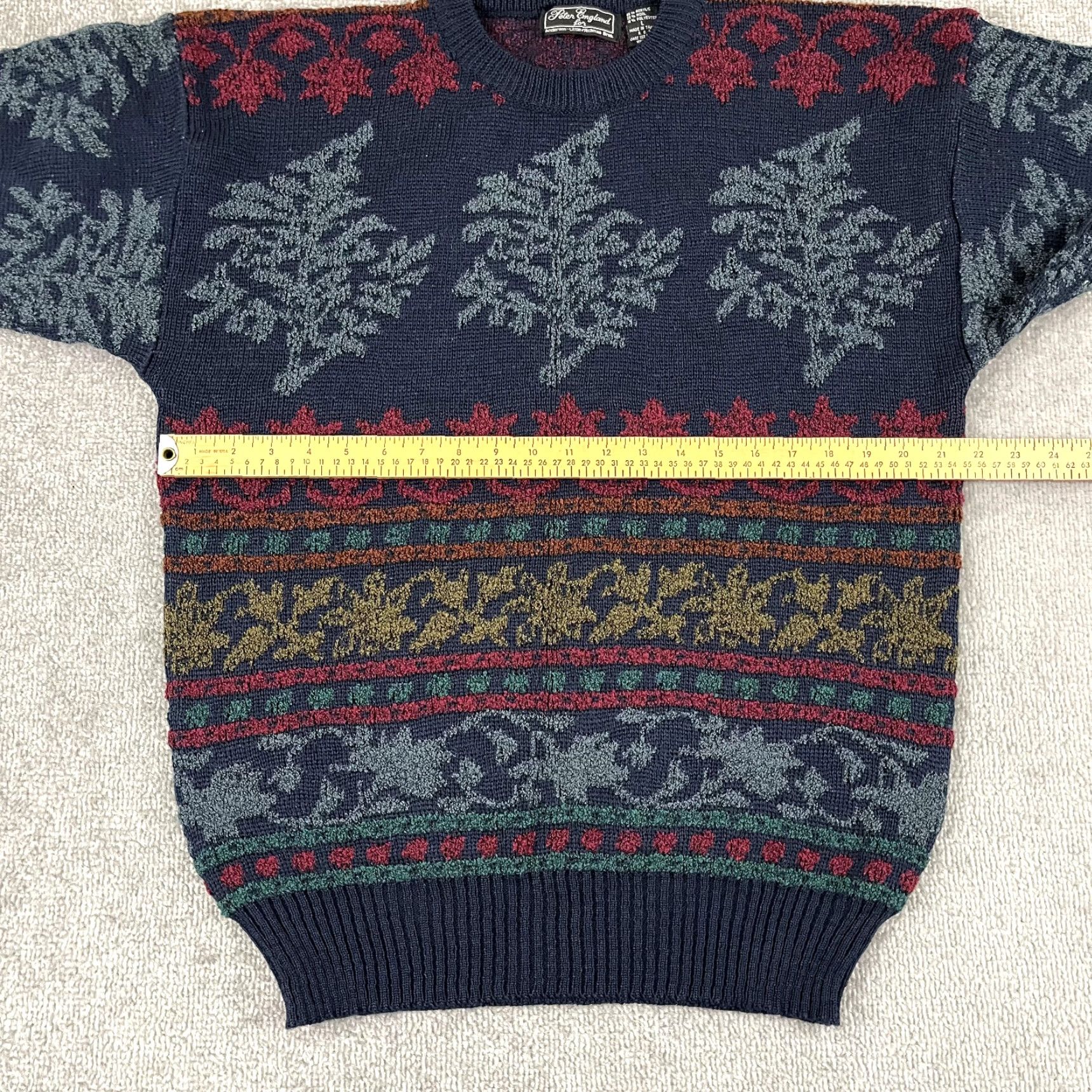 Vintage VINTAGE PETER ENGLAND Sweater Mens Large Wool Blend Knit Crew Grandpa Retro Jumper 90s Size US L / EU 52-54 / 3 - 4 Thumbnail