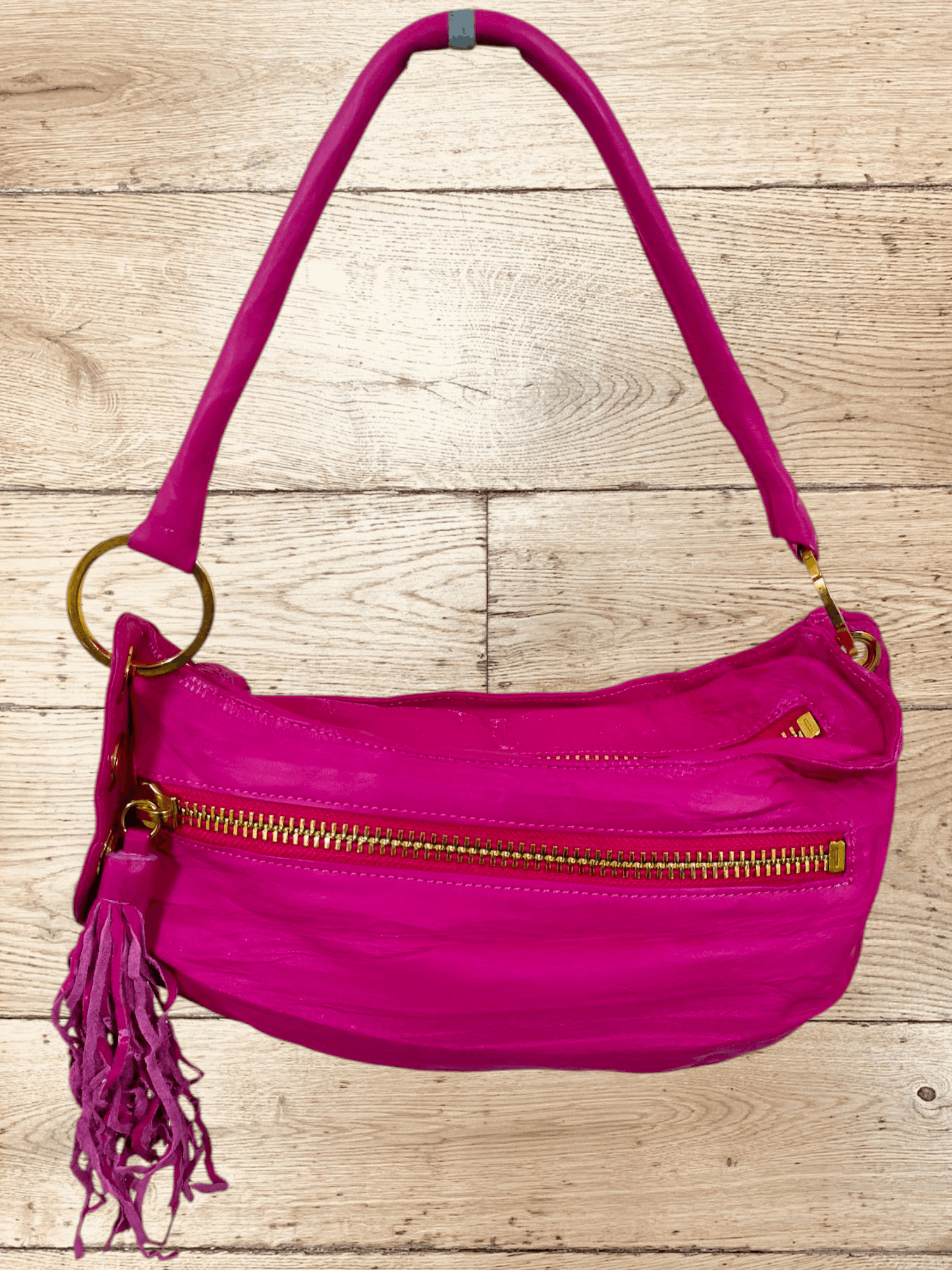 Leather LUXURY KENKENKEN DAVE SHOULDER BAG WITH FRINGE ZIPPER Size ONE SIZE - 3 Thumbnail