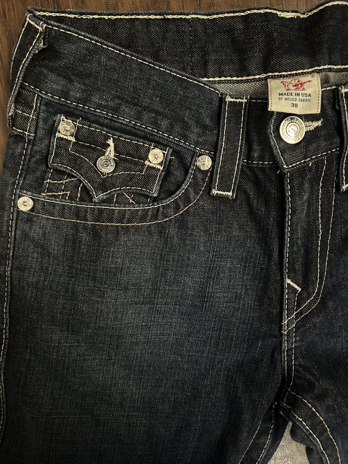 True Religion True Religion Dark Denim Slim Jeans Size US 30 / EU 46 - 3 Thumbnail