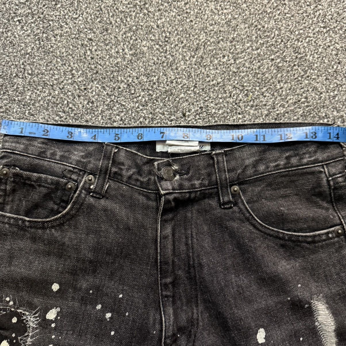 If Six Was Nine 🔥🇯🇵 90s Japanese LGB Sun Faded Paints Splatter Denim Size US 29 - 13 Thumbnail
