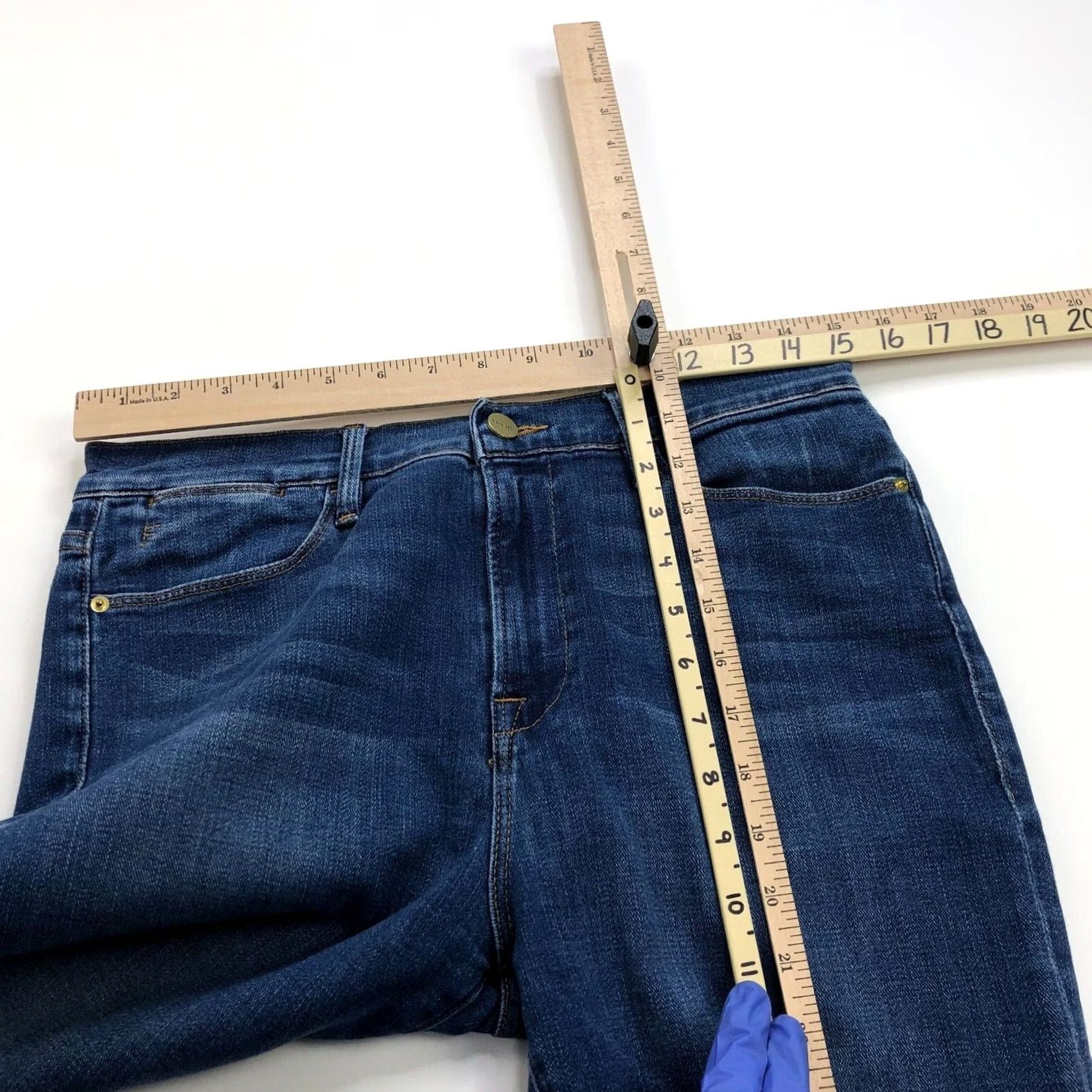 Frame FRAME Le High Straight MINT 30 Denim Jeans Women High Rise 5-Pocket Blue Fiber Stretch Vintage: No Size 30" / US 8 / IT 44 - 6 Thumbnail