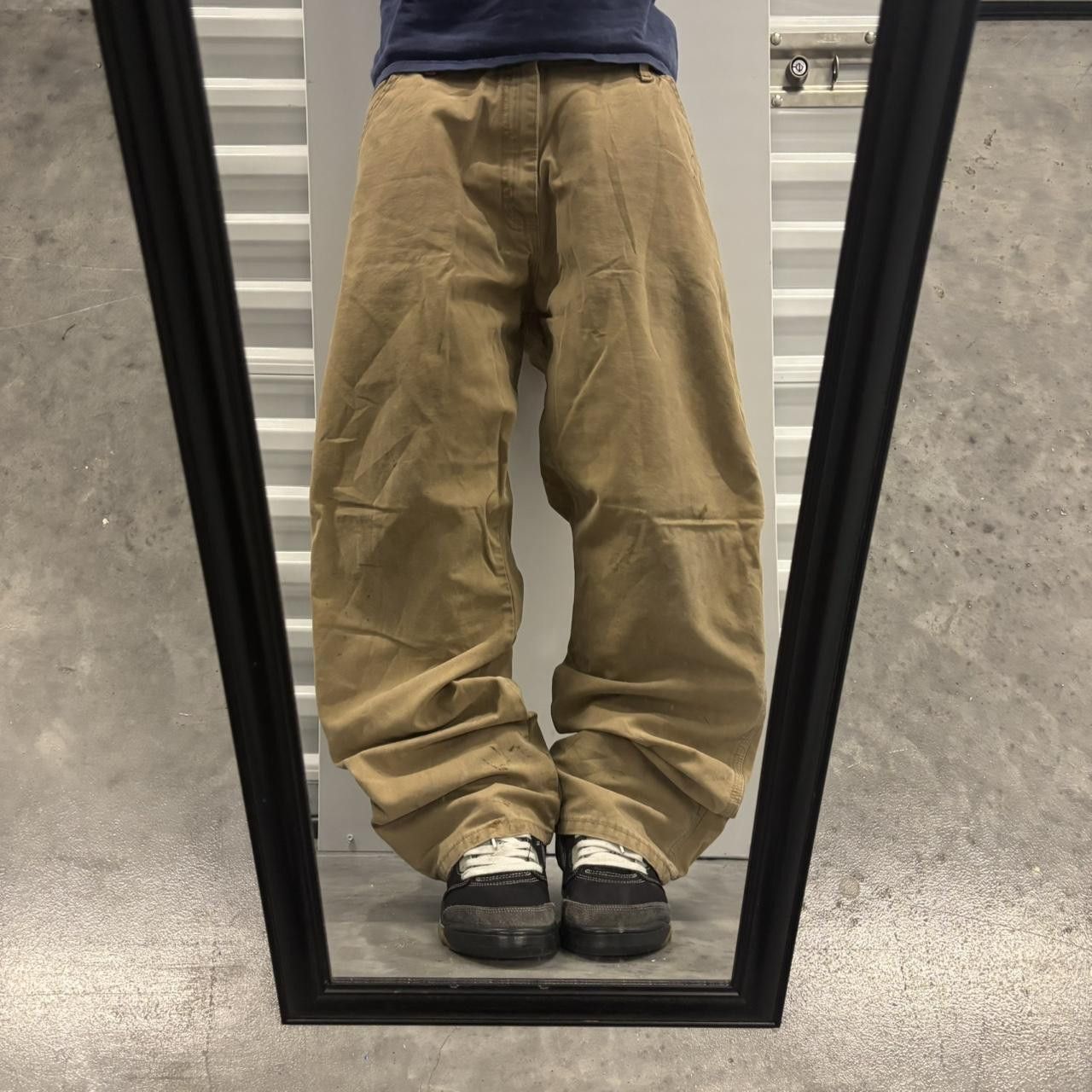 Japanese Brand × Vintage Crazy Vintage Y2K/2000s Baggy Khaki Skater Workwear Carpenter Pants! Size US 36 / EU 52 - 1 Thumbnail