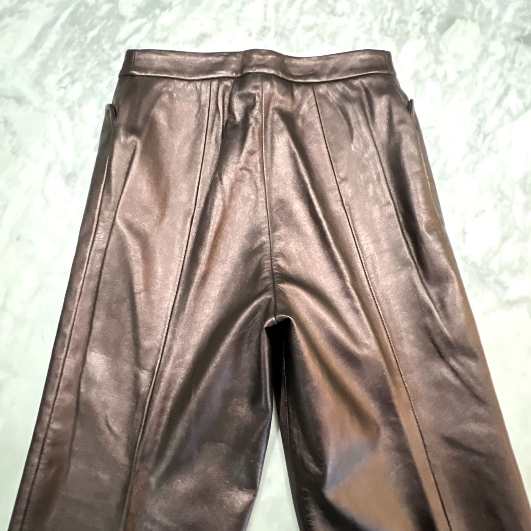 Ellen Tracy VINTAGE Linda Allard Ellen Tracy Pants Women 12 Leather Mauve 90s Size 34" / US 12 / IT 48 - 5 Thumbnail