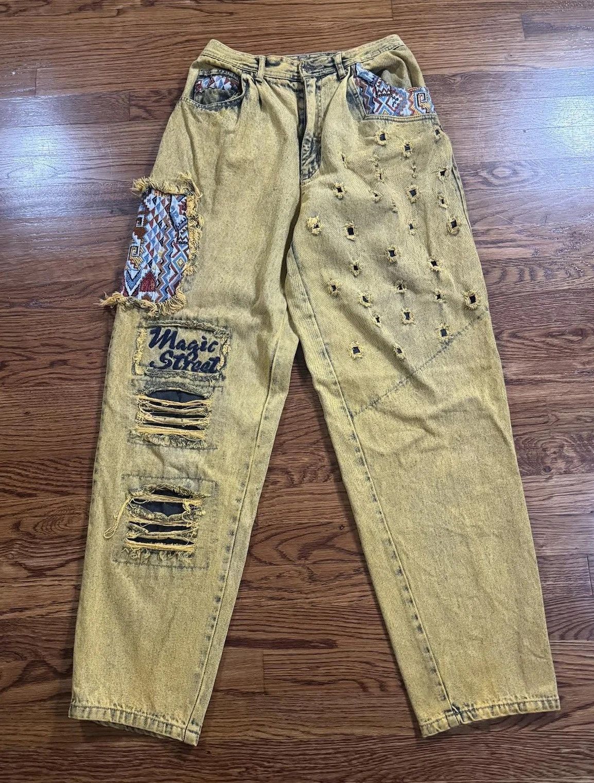 Vintage Vintage D.A.R.E By Giovanni Yellow Jeans (Size 32, Size US 32 / EU 48 - 3 Thumbnail