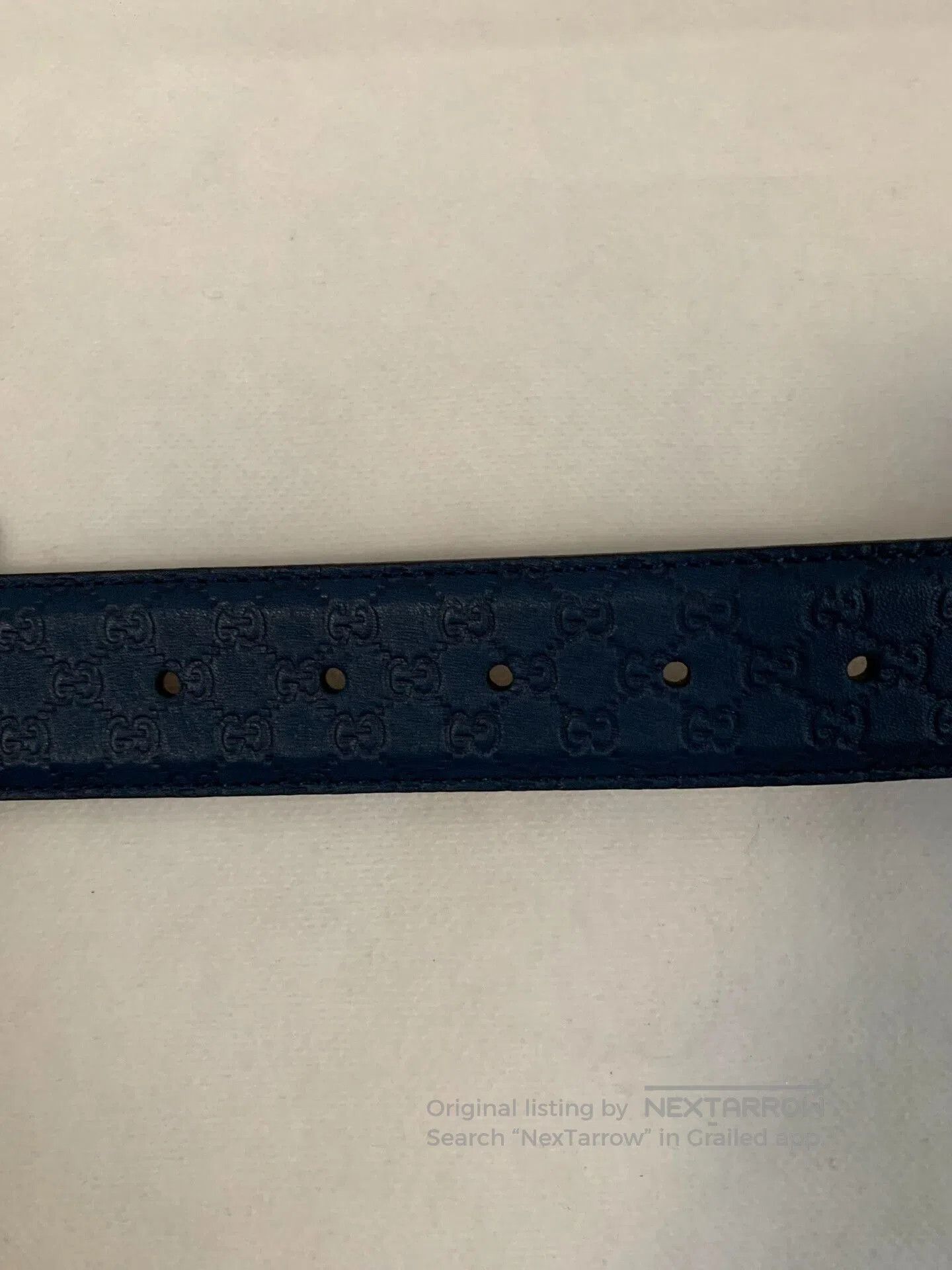 Gucci Gucci Dark Blue Leather Belt. Size ONE SIZE - 5 Thumbnail