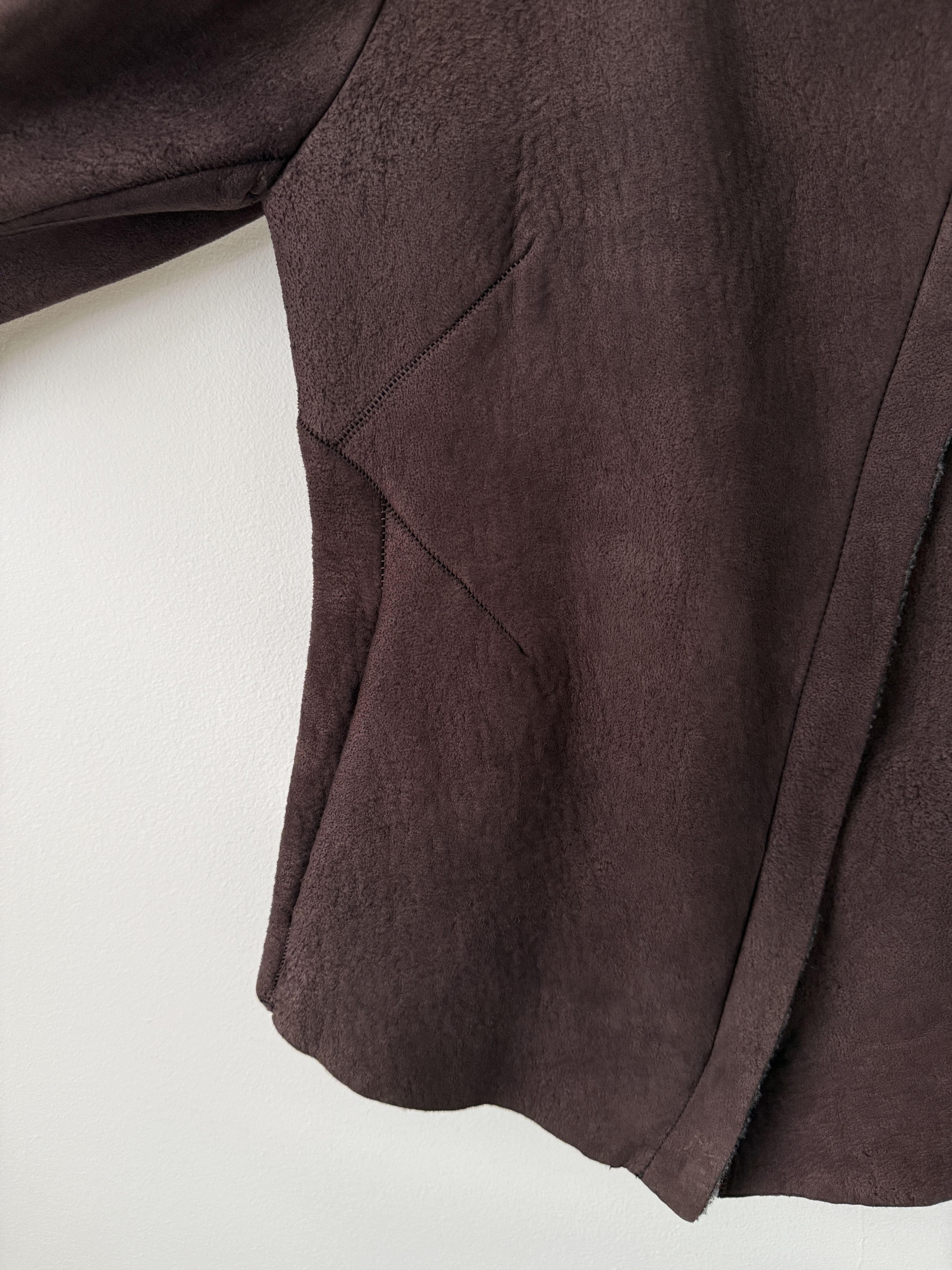 Isaac Sellam Experience Lambskin Leather Asymmetrical Wool Lined Jacket Size M / US 6-8 / IT 42-44 - 17 Thumbnail
