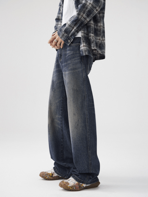 Japanese Brand American retro dirty washed jeans Size US 32 / EU 48 - 3 Thumbnail
