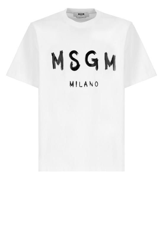 MSGM MSGM Men T-Shirts 2000MM510 20000201 White Size US L / EU 52-54 / 3 - 1 Thumbnail