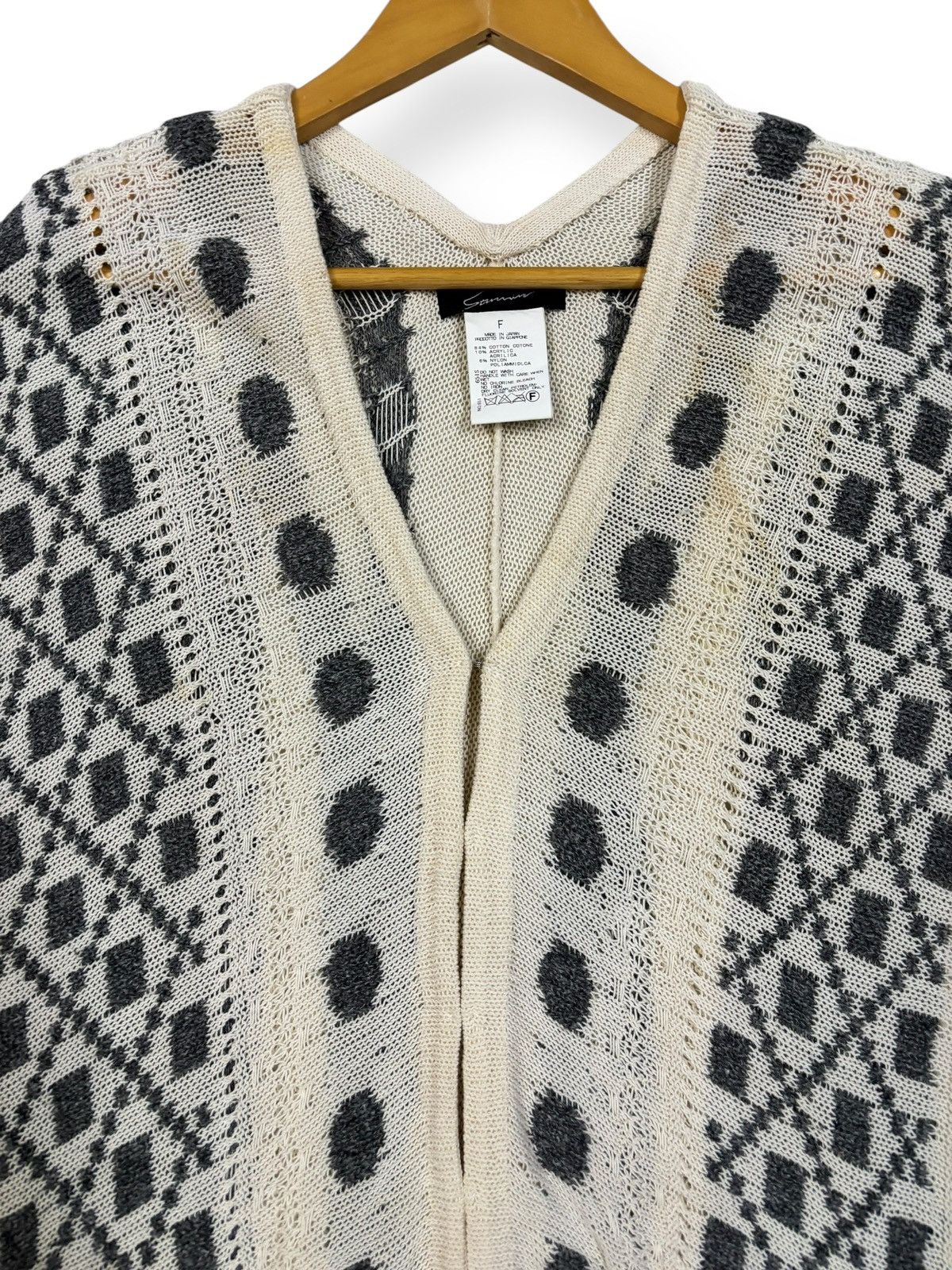 Japanese Brand Stunning Lure Knitted Poncho Cardigan 3/4 Sleeve with Fringe Size ONE SIZE - 5 Thumbnail