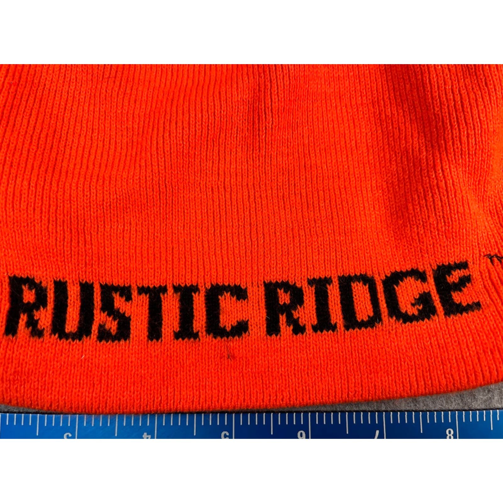 Vintage Rustic Ridge Beanie Toque Men One Size Orange Camo Knit 100% Acrylic Fish Camp Size ONE SIZE - 2 Thumbnail