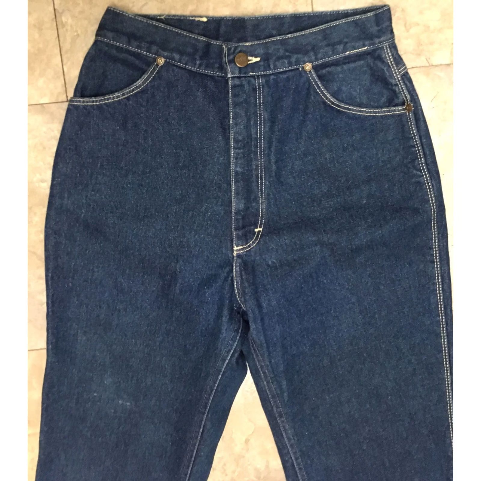 Lee VINTAGE Lee Jeans Embroidered Pockets 28" Waist VTG Sz 12 High Waisted Blue Denim Size 28" / US 6 / IT 42 - 6 Thumbnail