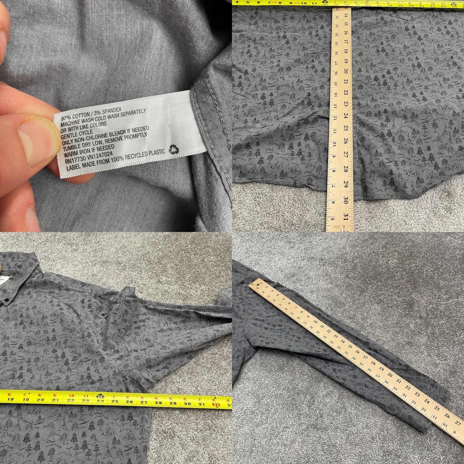 Vintage Goodfellow Northrop Slim Fit Shirt Mens 2XL Gray Patterned Long Sleeve Casual Shirt Size US XXL / EU 58 / 5 - 8 Thumbnail