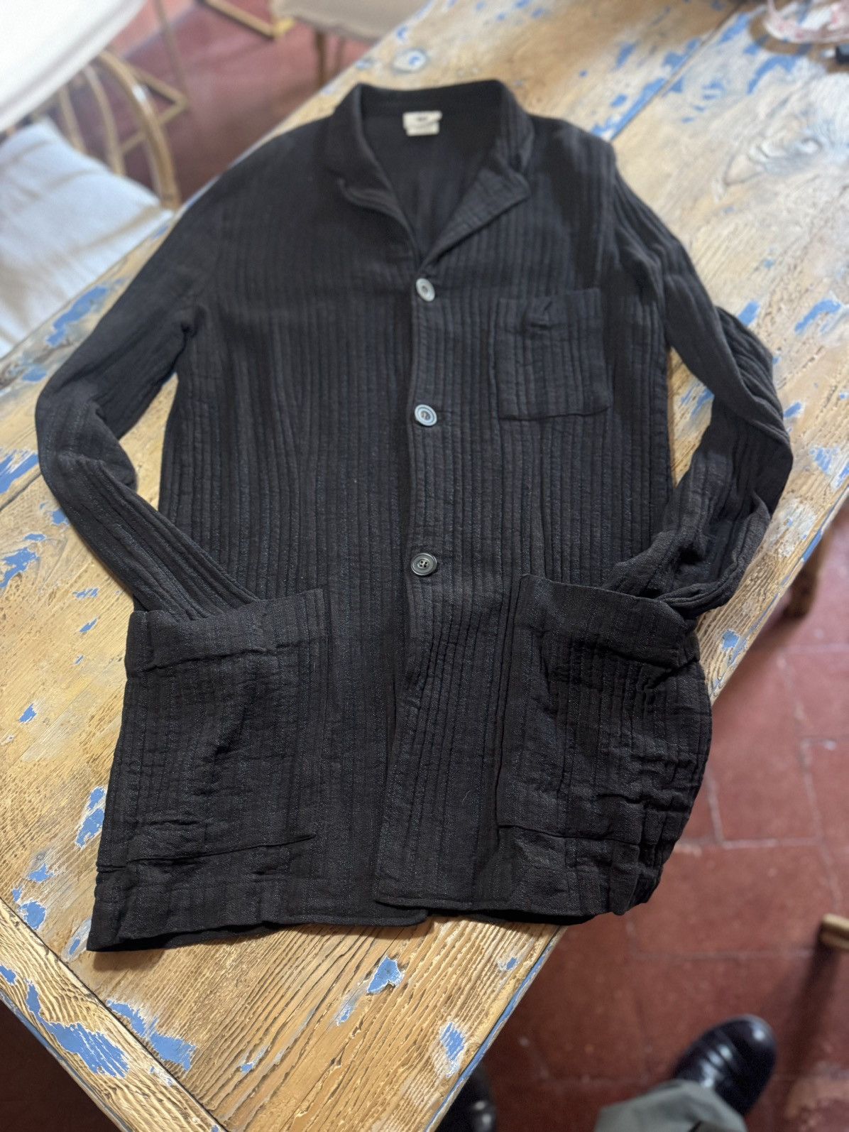 1994 Dries Van Noten Mens Ribbed Wool Cotton Vintage Blazer