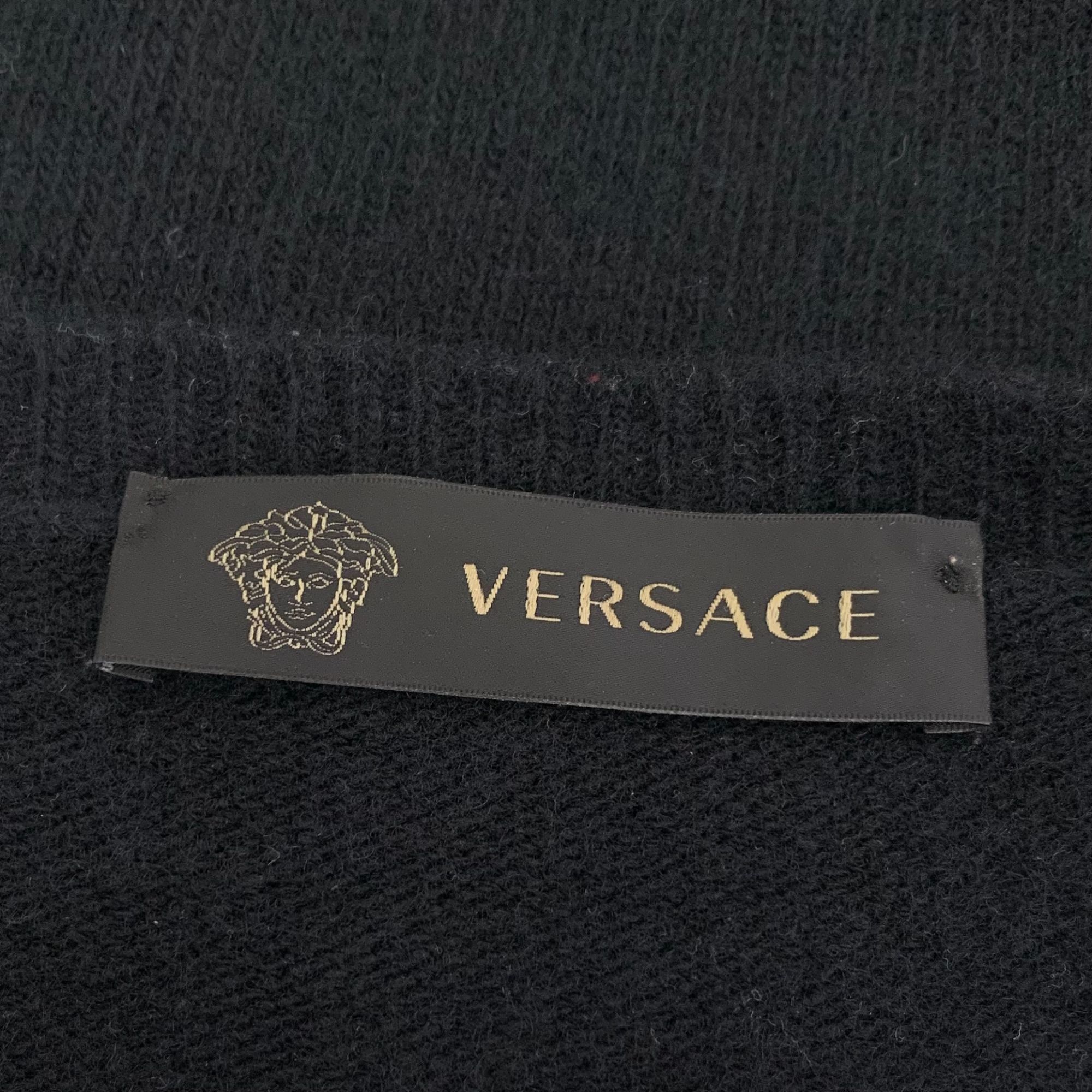 Versace Versace Black Wool Long-Sleeve Sweater With Motorcycle Embel Size US S / EU 44-46 / 1 - 2 Thumbnail