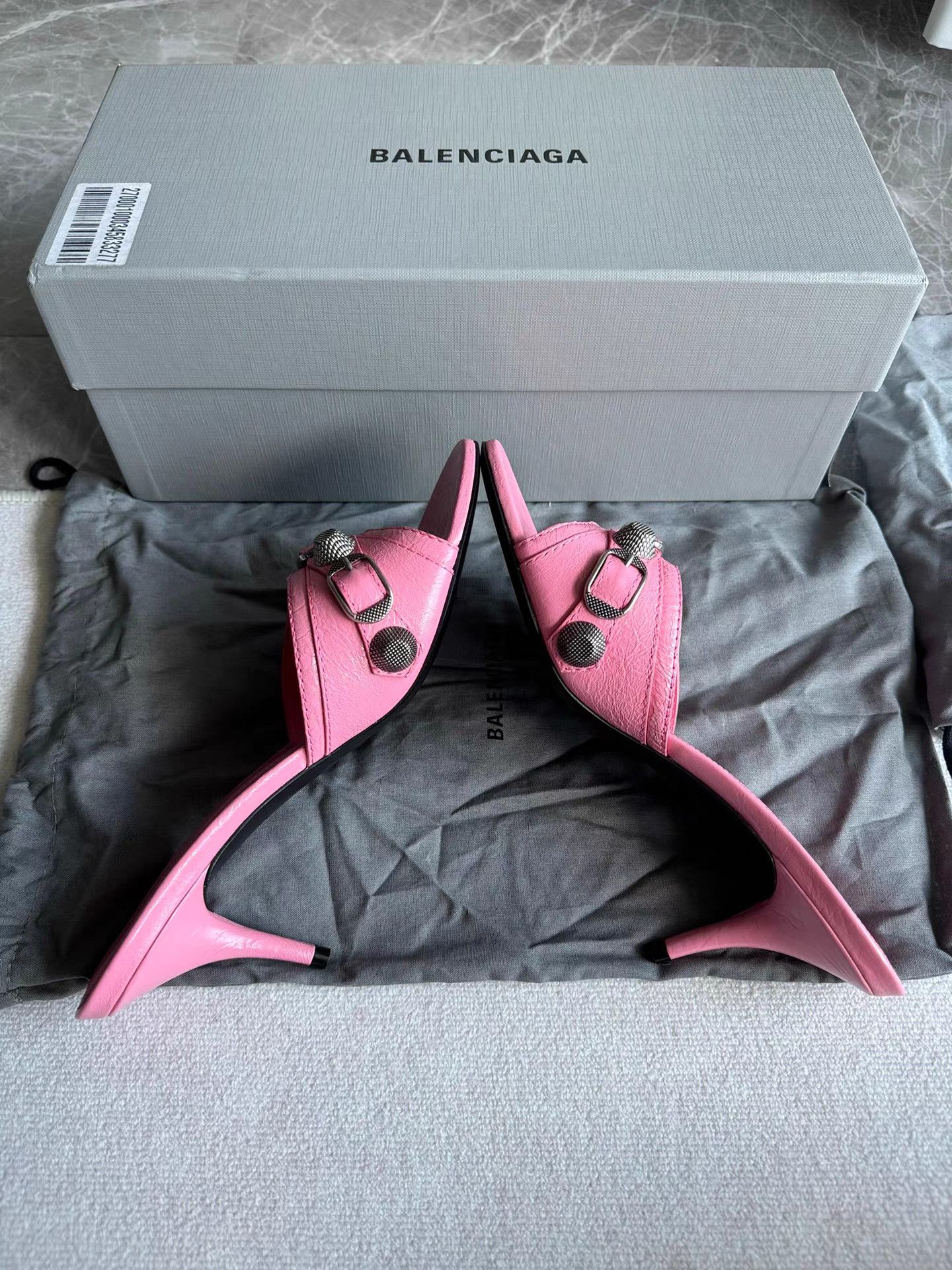 Balenciaga Balenciaga Pink Cagole Kitten Heel Sandals K6 Size US 7 / IT 37 - 7 Thumbnail