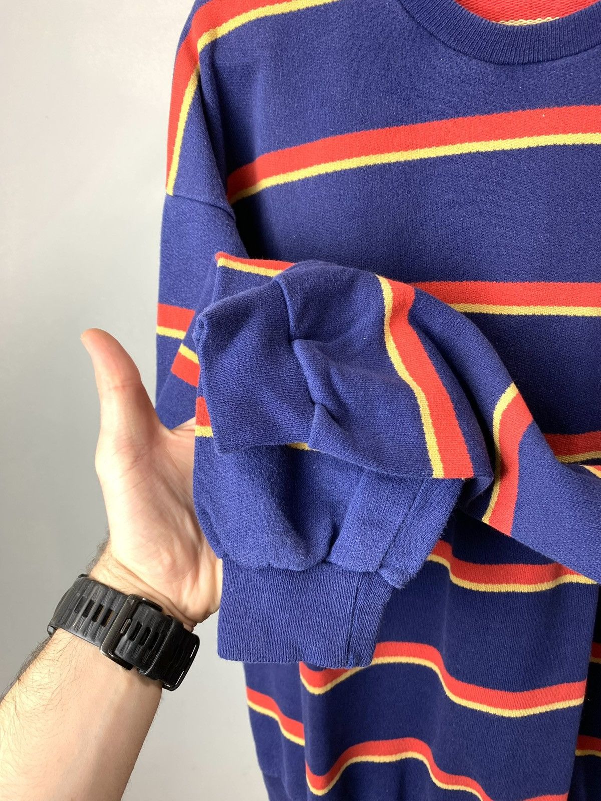 Adidas Rare! Vintage 80’s Adidas Striped Sweatshirt Sweater Size US L / EU 52-54 / 3 - 6 Thumbnail