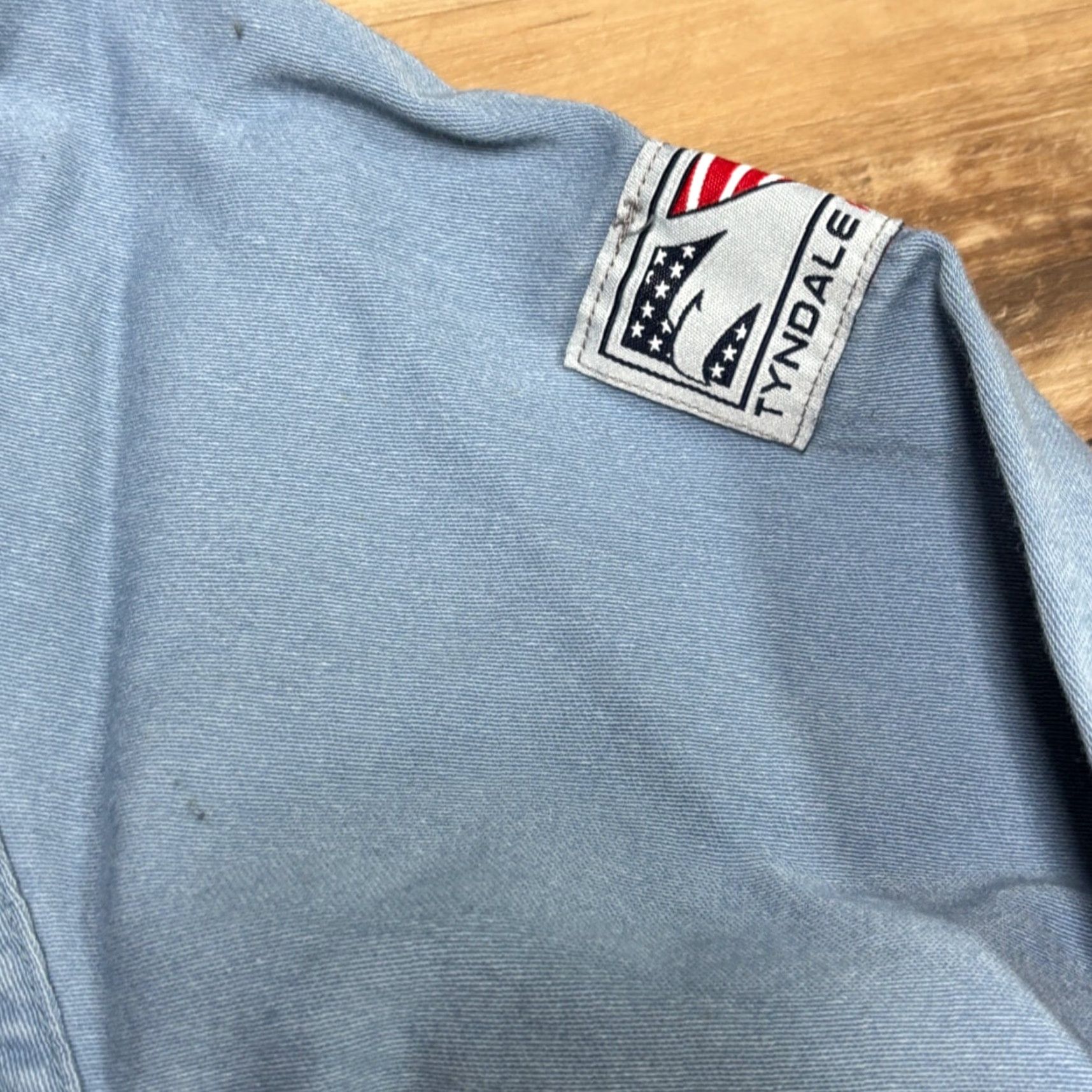 Vintage Tyndale Shirt Mens XL Flame Resistant Blue Made in USA Button-Down FRMC Size US XL / EU 56 / 4 - 6 Thumbnail