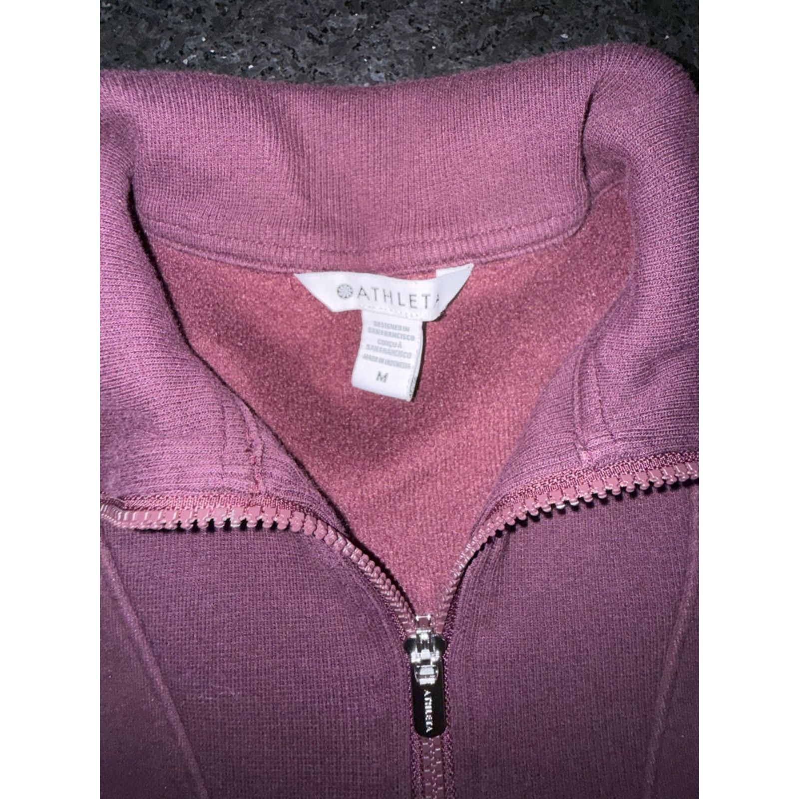 Athleta ATHLETA FOREVER FLEECE PLUM 1/4 ZIP COLLARED SWEATSHIRT SZ M Size M / US 6-8 / IT 42-44 - 6 Thumbnail