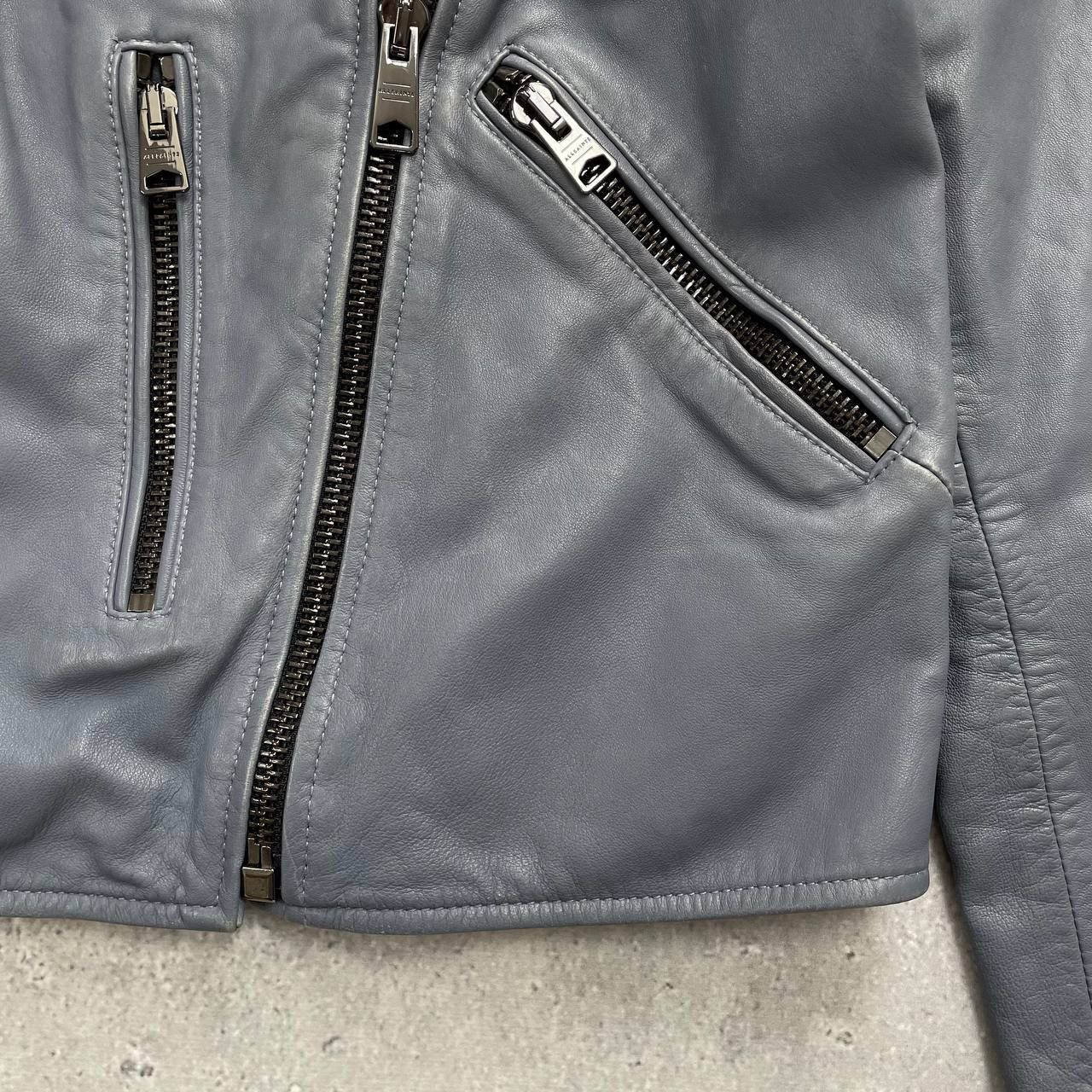 Allsaints Allsaints Fern Biker Leather Jacket Women’s Blue Size EU 38 Size M / US 6-8 / IT 42-44 - 10 Thumbnail