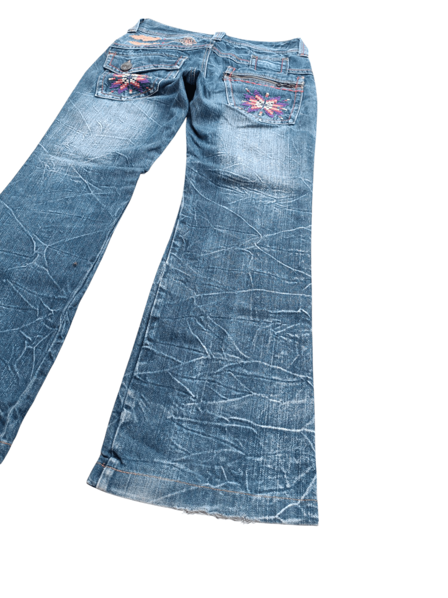 Japanese Brand Rare Vintage Japanese Brand Flared Embroidery Jeans E247 Size US 28 / EU 44 - 5 Thumbnail
