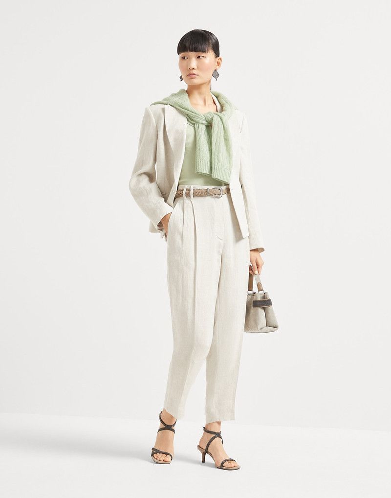Brunello Cucinelli o1la1rc1a0326 Mohair Cable Knit Sweater in Light Green Size XL / US 12-14 / IT 48-50 - 5 Thumbnail