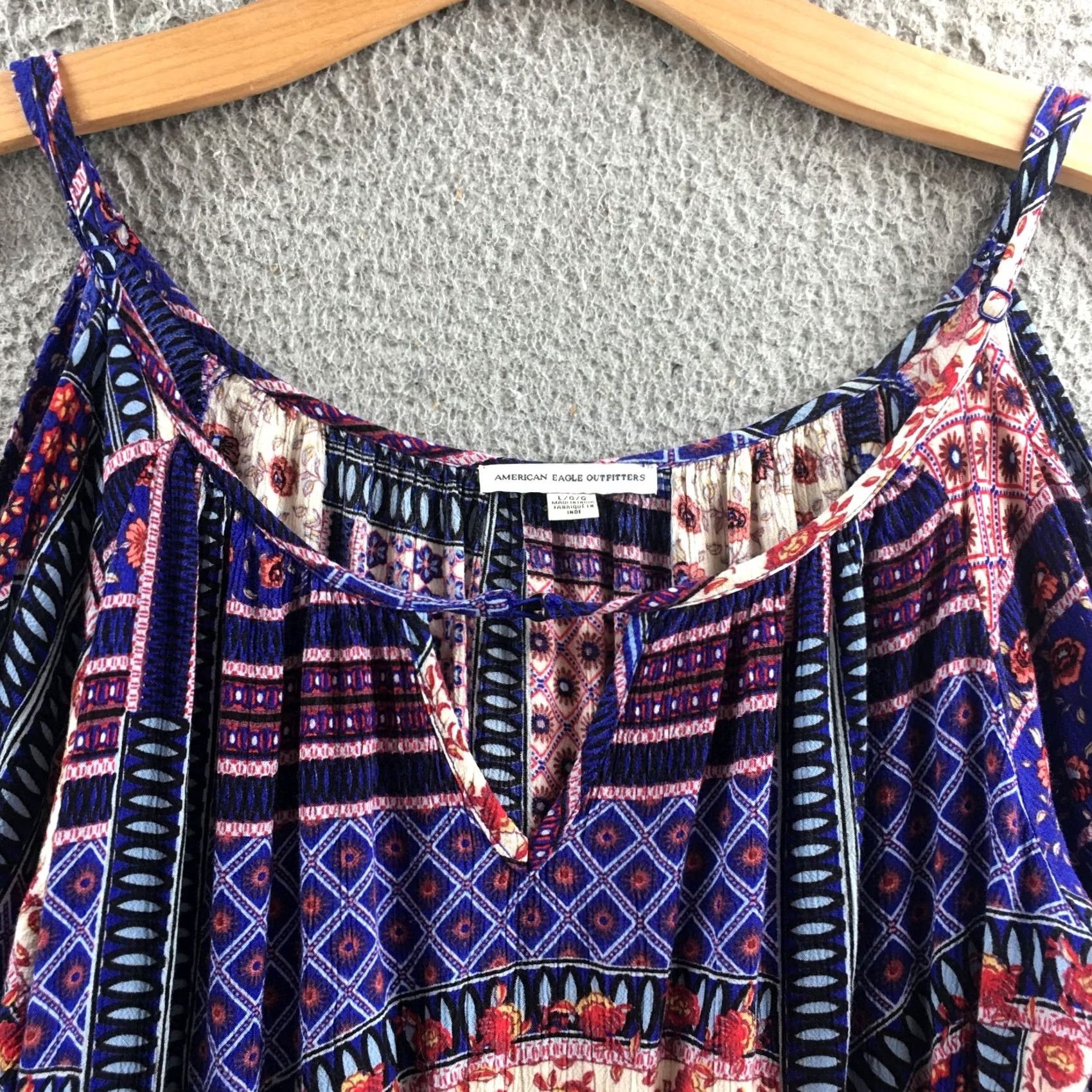 American Eagle Outfitters American Eagle Outfitters Patchwork Cold Shoulder Dress Womens L Multicolor Size L / US 10 / IT 46 - 3 Thumbnail