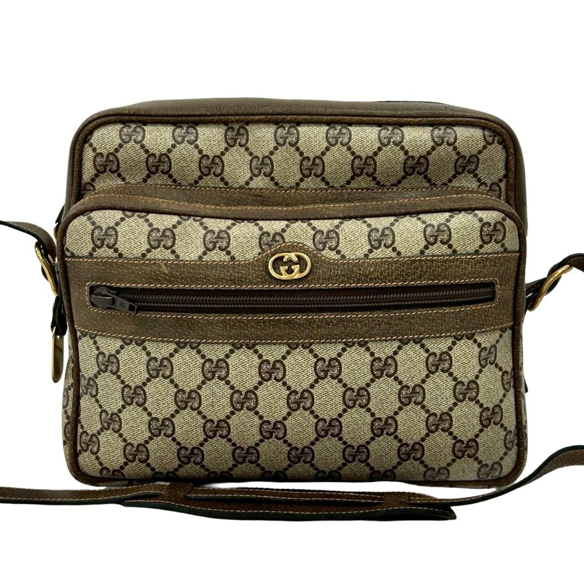 Gucci GUCCI Old Gucci GG Leather Shoulder Bag Pochette Sacoche Black 20048 Size ONE SIZE - 1 Thumbnail