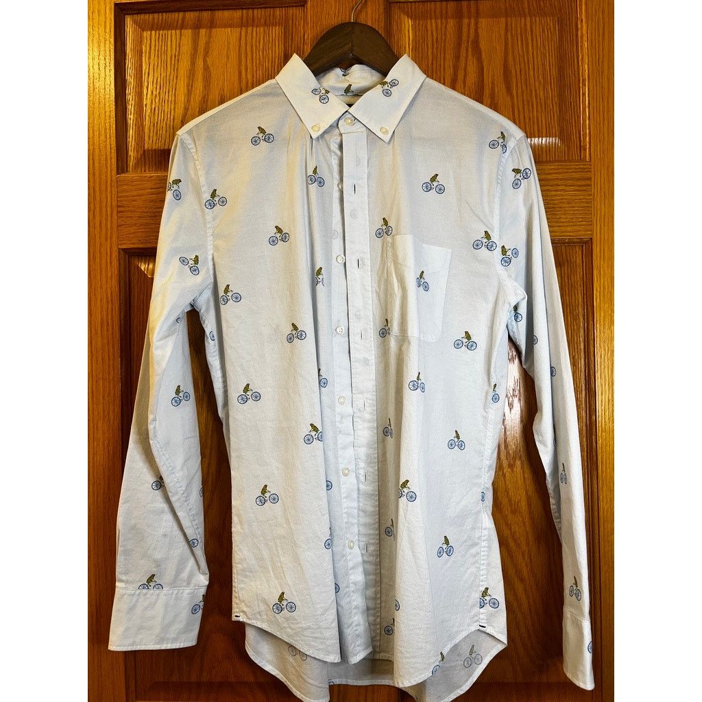 Bonobos Bonobos Blue "Frog on Bike" Button Down Size S Slim Fit Size US S / EU 44-46 / 1 - 1 Thumbnail