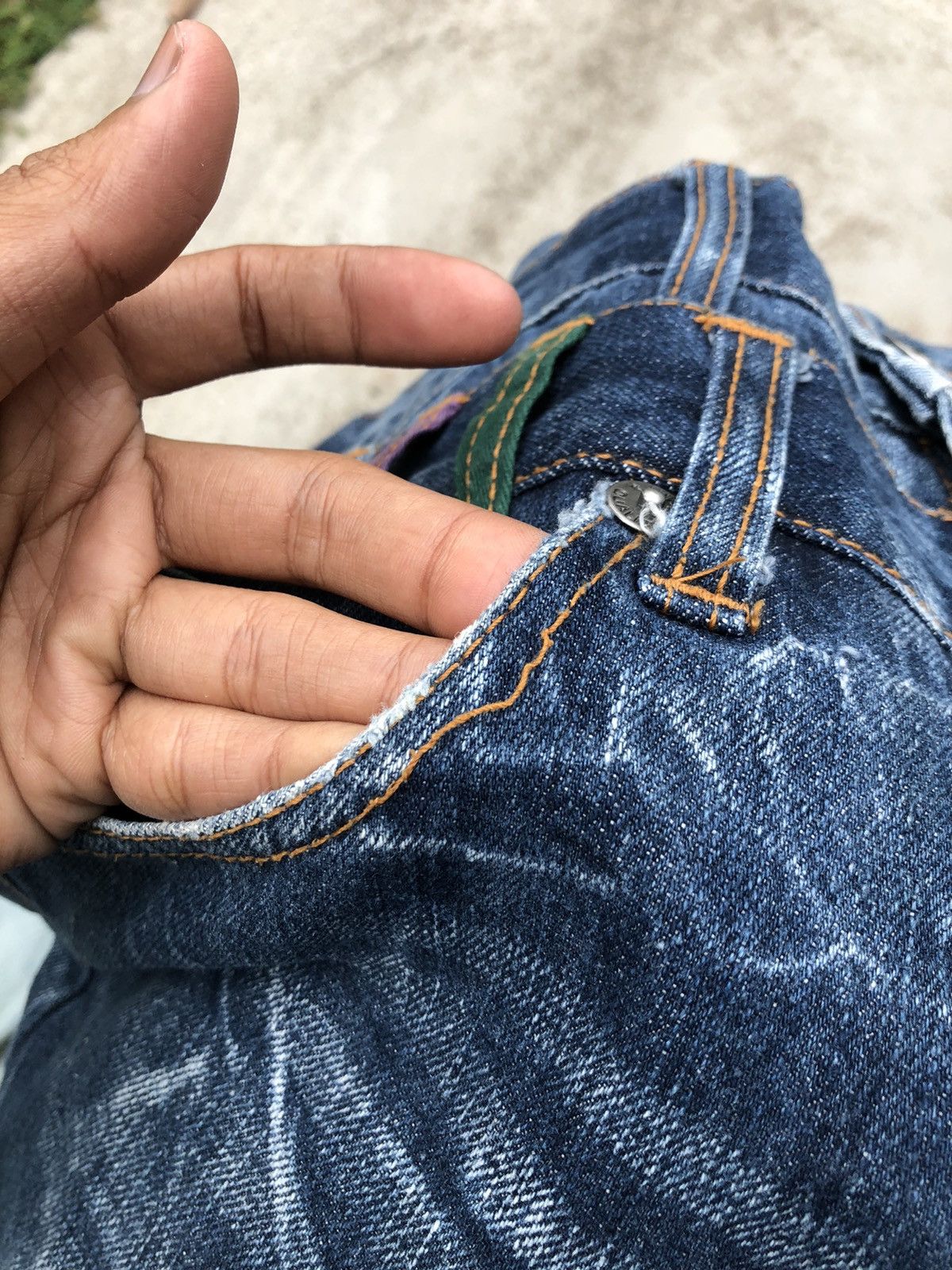 Japanese Brand ELECTRIC WASH DOUBLE WAIST BY NYLAUS JEANS Size US 29 - 2 Thumbnail
