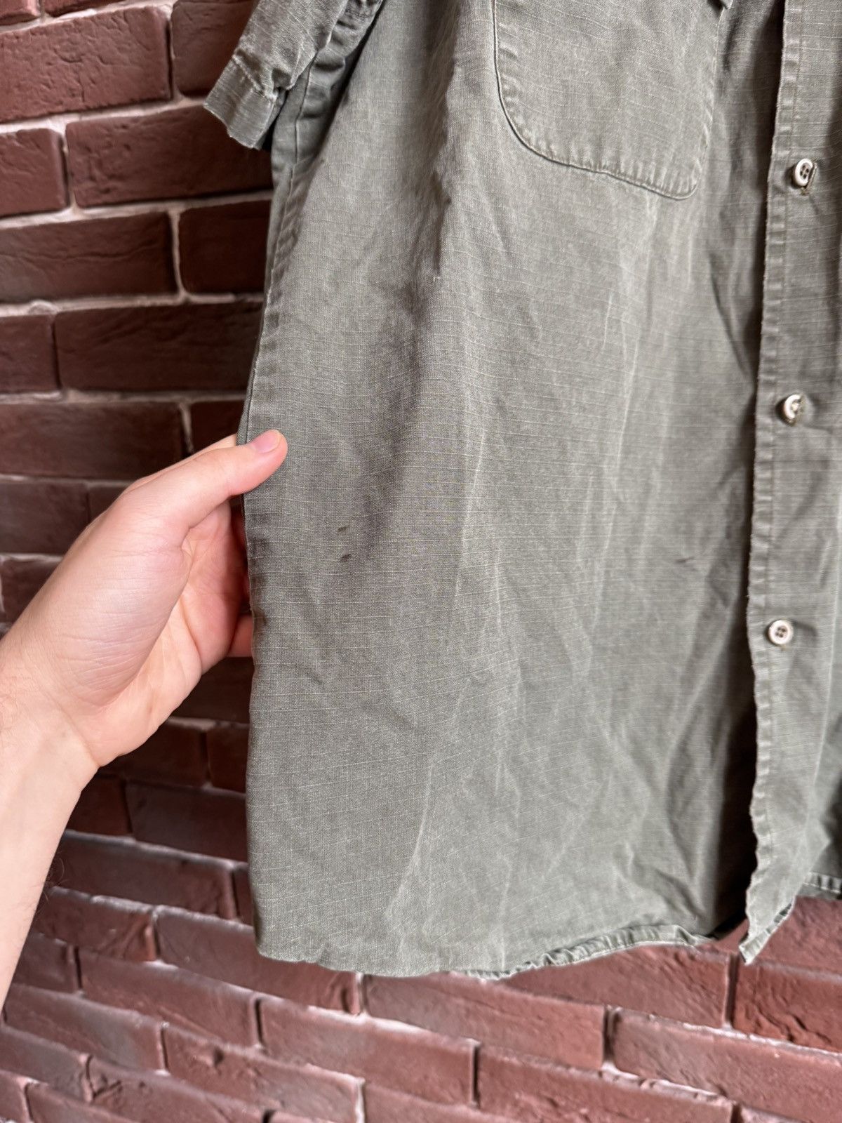 Stussy Vintage 90s Rare Stussy Olive Cargo Button Up Shirt Made USA Size US XL / EU 56 / 4 - 4 Thumbnail
