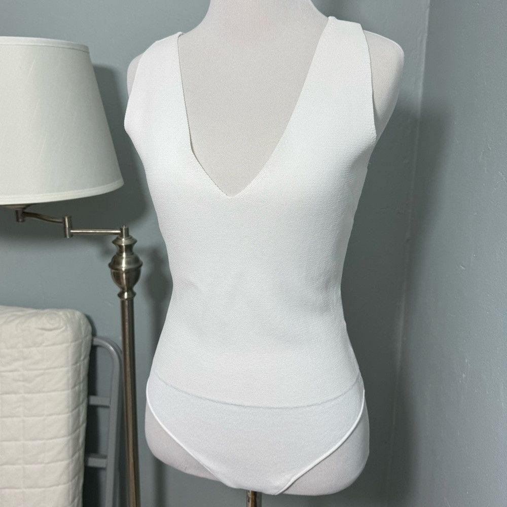 A.L.C. A.L.C Iris Thong Bodysuit White Deep V Tailored Fit Size M / US 6-8 / IT 42-44 - 5 Thumbnail