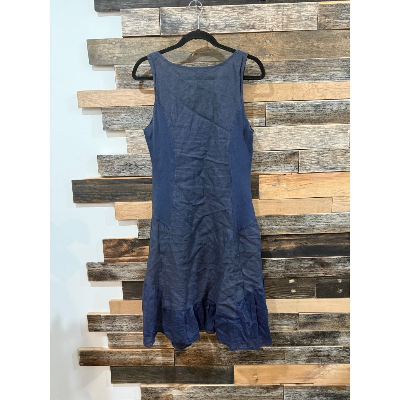 Linea Lina Tomei sleeveless navy linen dress size Medium Size M / US 6-8 / IT 42-44 - 3 Thumbnail