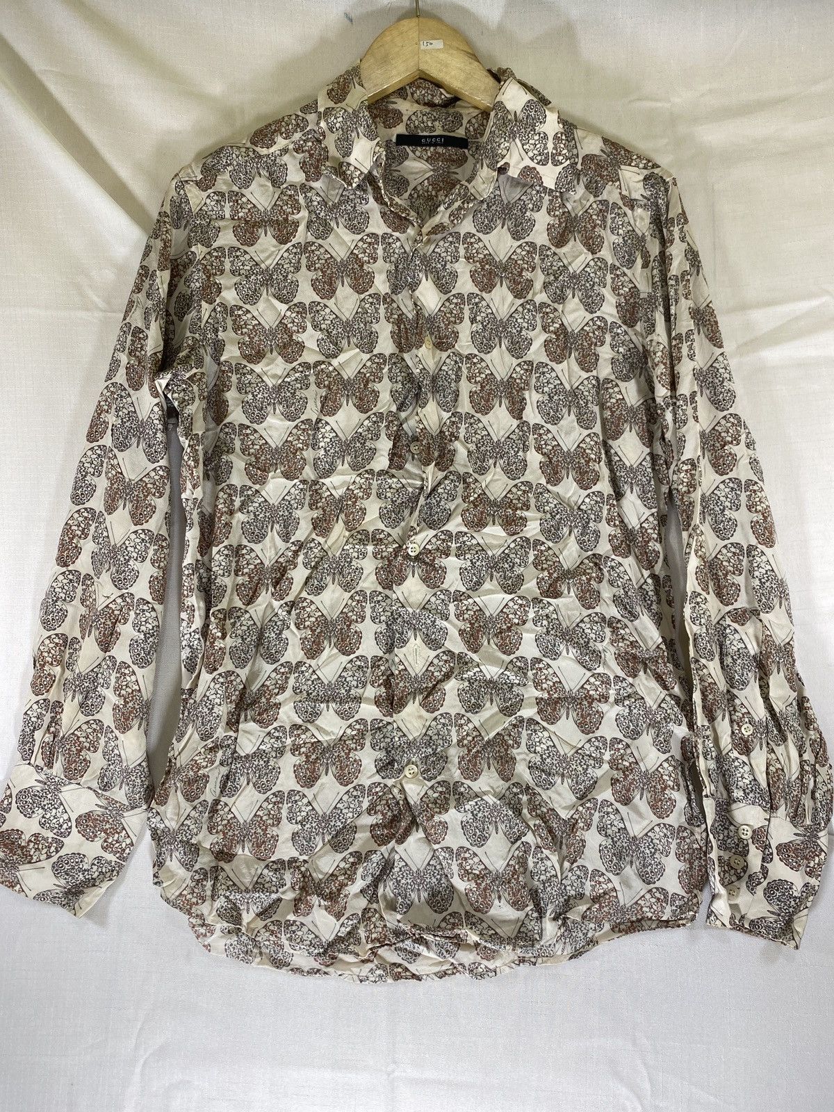 Gucci butterflies monogram rayon shirt Size US S / EU 44-46 / 1 - 1 Thumbnail