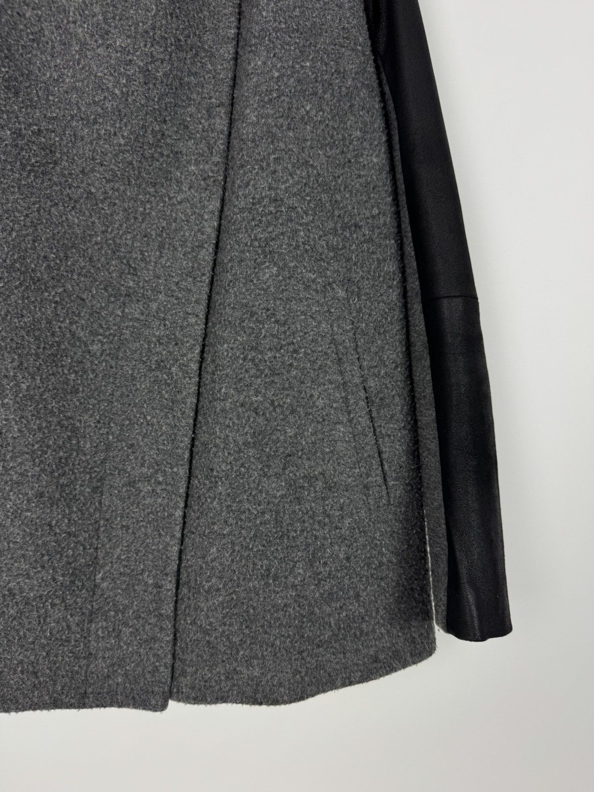 Theory Theory Naomo Leather Sleeve Felt Coat Jacket Size S / US 4 / IT 40 - 6 Thumbnail