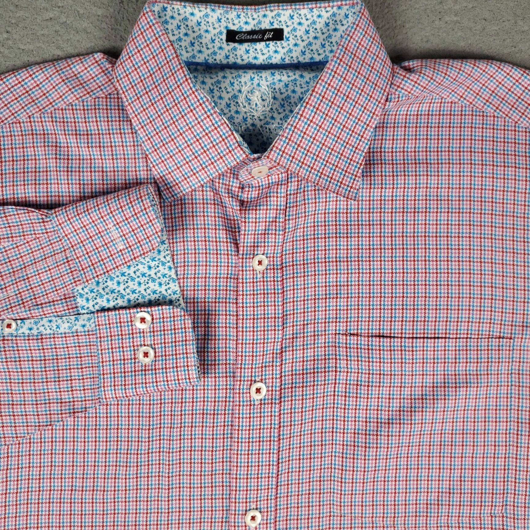 BUGATCHI Bugatchi Uomo Shirt Men M Red Plaid Classic Fit Button Up Long Sleeve Button-Up Casual Business Formal Workwear Mens Size US M / EU 48-50 / 2 - 2 Thumbnail