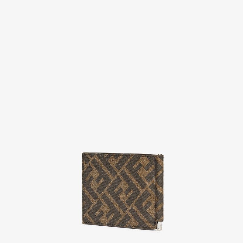 Fendi o1s1wg111225 Size: OS/ Diagonal Card Holder in Brown/Beige Size ONE SIZE - 2 Thumbnail