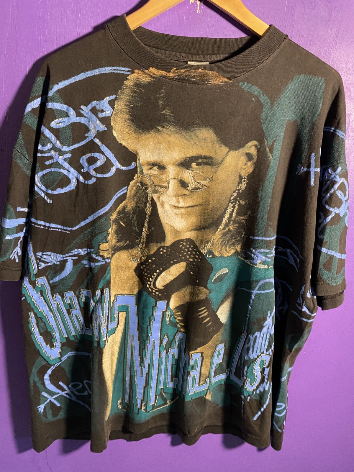 WWF Vintage 1995 Shawn Michaels heartbreak kid AOP t-shirt Size US XL / EU 56 / 4 - 3 Thumbnail