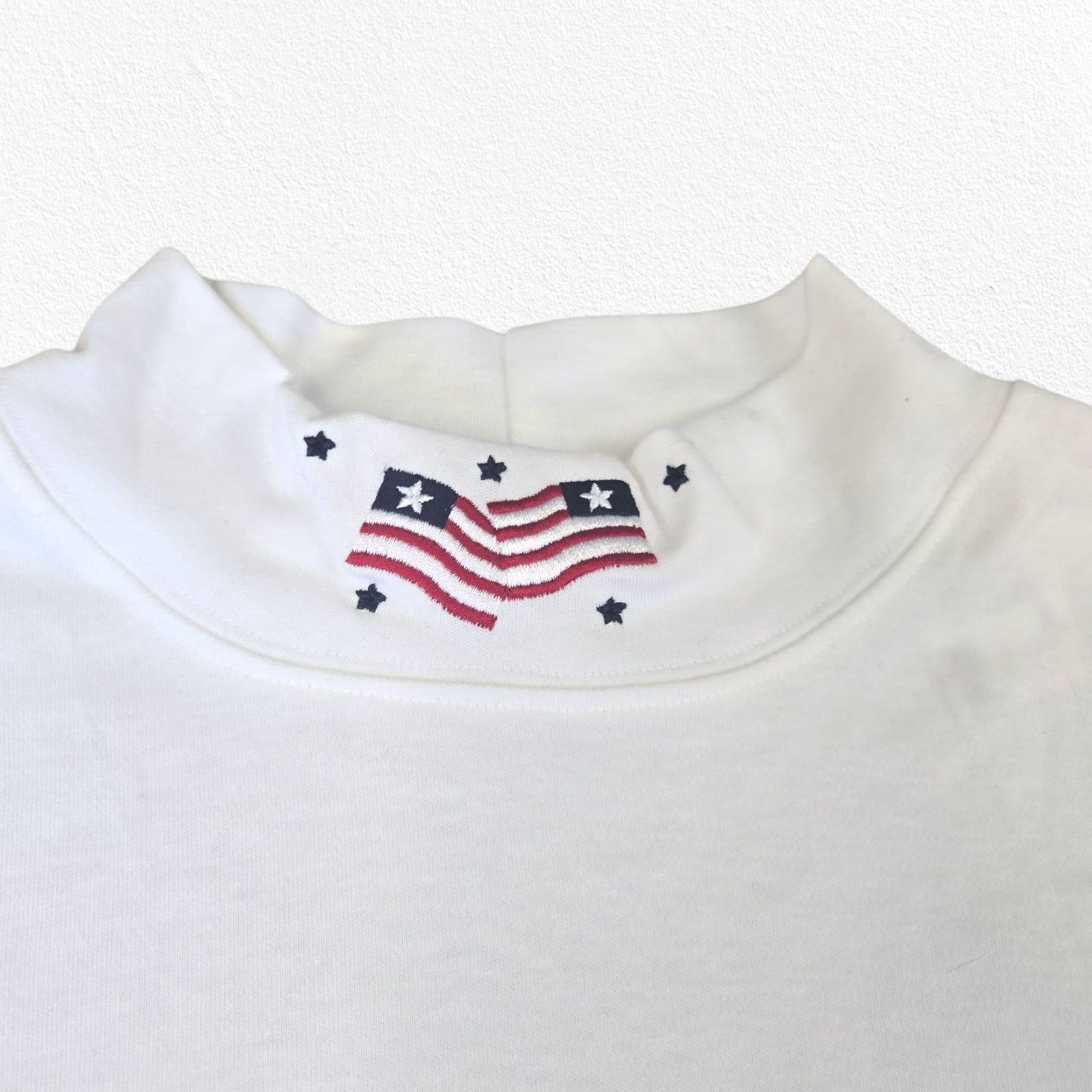 Vintage Y2K White Patriotic Mock Neck USA Flag Shirt Size XL Size XL / US 12-14 / IT 48-50 - 7 Thumbnail