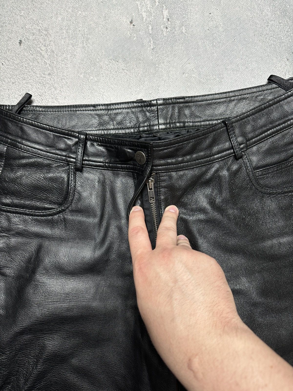 Genuine Leather Genuine Real Leather Highway 1 Pant Vintage Rock Punk Racing Size US 33 - 6 Thumbnail