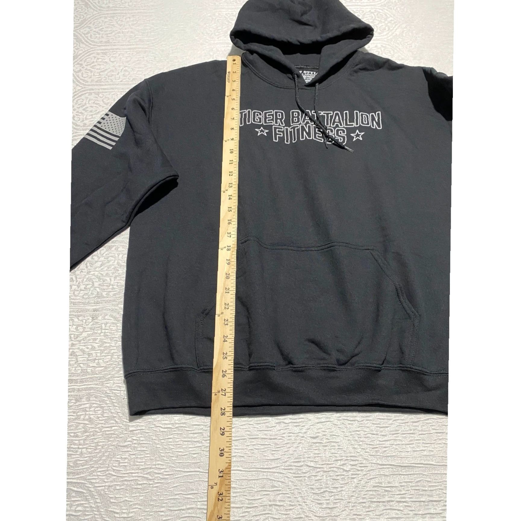 Vintage Grunt Style Hoodie Tiger Battalion Graphic Print Black DDPY Mens XL Pullover, Hooded, Pockets, Graphic, Gym & Training, Activewear, Black, XL Size US XL / EU 56 / 4 - 7 Thumbnail