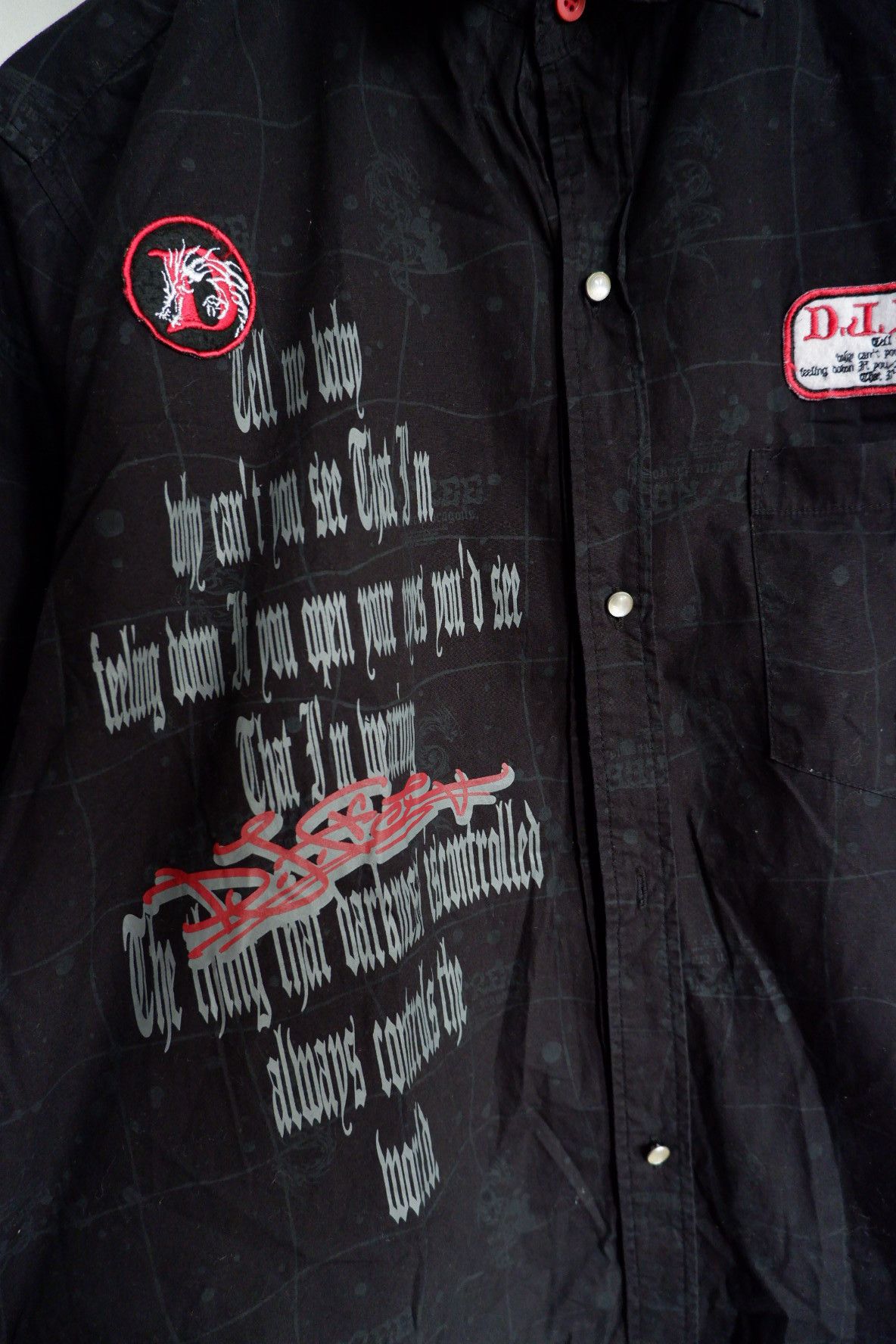 Dogtown × Vintage Vintage Y2K DJ Free Button Shirts Hooded Size US L / EU 52-54 / 3 - 4 Thumbnail