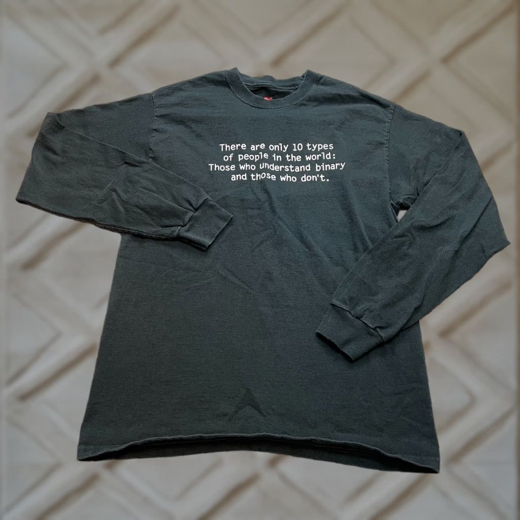 Hanes Hanes Tagless 6.1 Shirt Adult Medium Black Long Sleeve Crew Neck T-Shirt Funny Bag/Casual/Workwear Mens Womens Unisex Adults Shirt Size M / US 6-8 / IT 42-44 - 1 Thumbnail