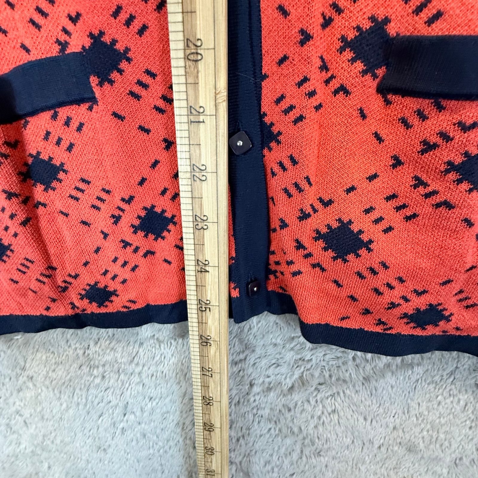 Pendleton Pendleton Silk Button Down Cardigan L Coral Red Orange Blue Size L / US 10 / IT 46 - 12 Thumbnail
