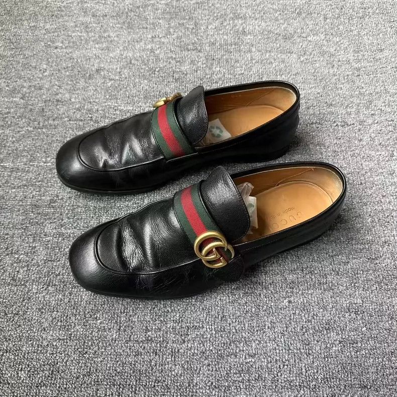 Gucci Gucci Black Double G Leather Loafers - dmc Size US 9.5 / EU 42-43 - 1 Thumbnail