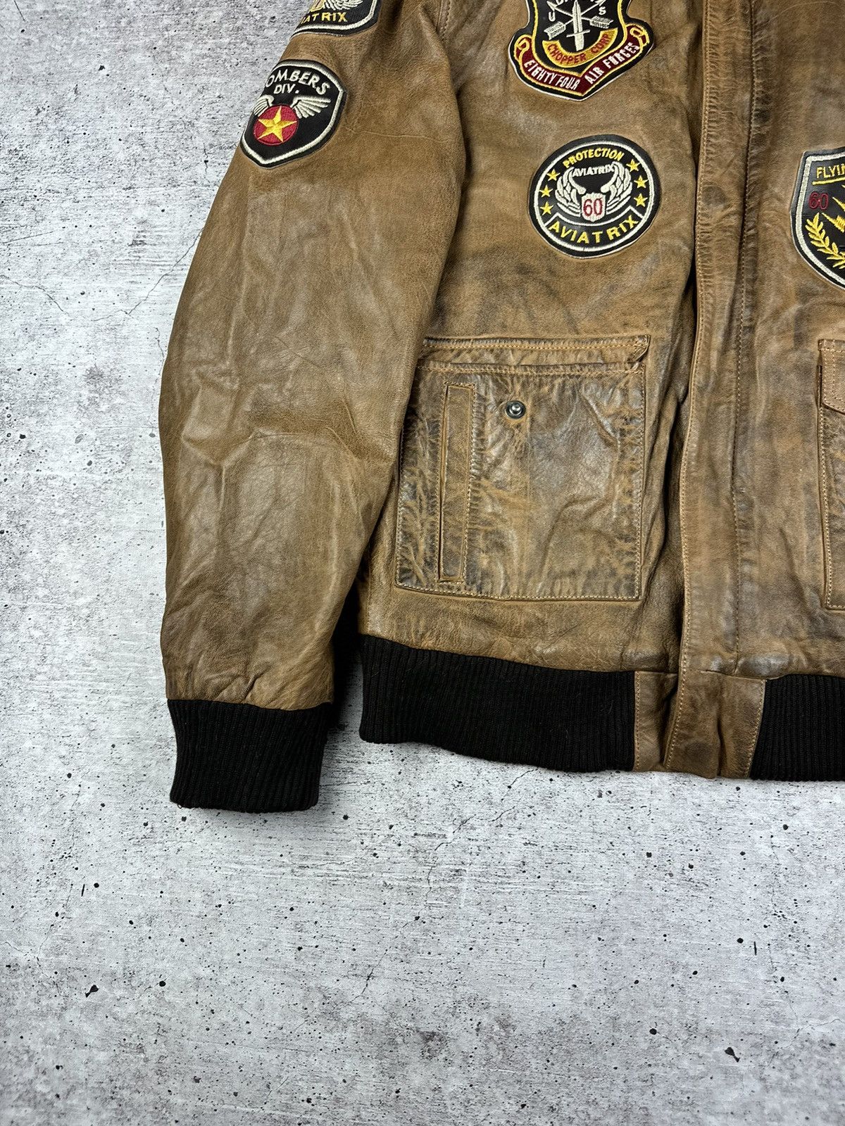 Vintage Vintage Aviatrix Fighter Group Leather Jacket Size US XL / EU 56 / 4 - 5 Thumbnail