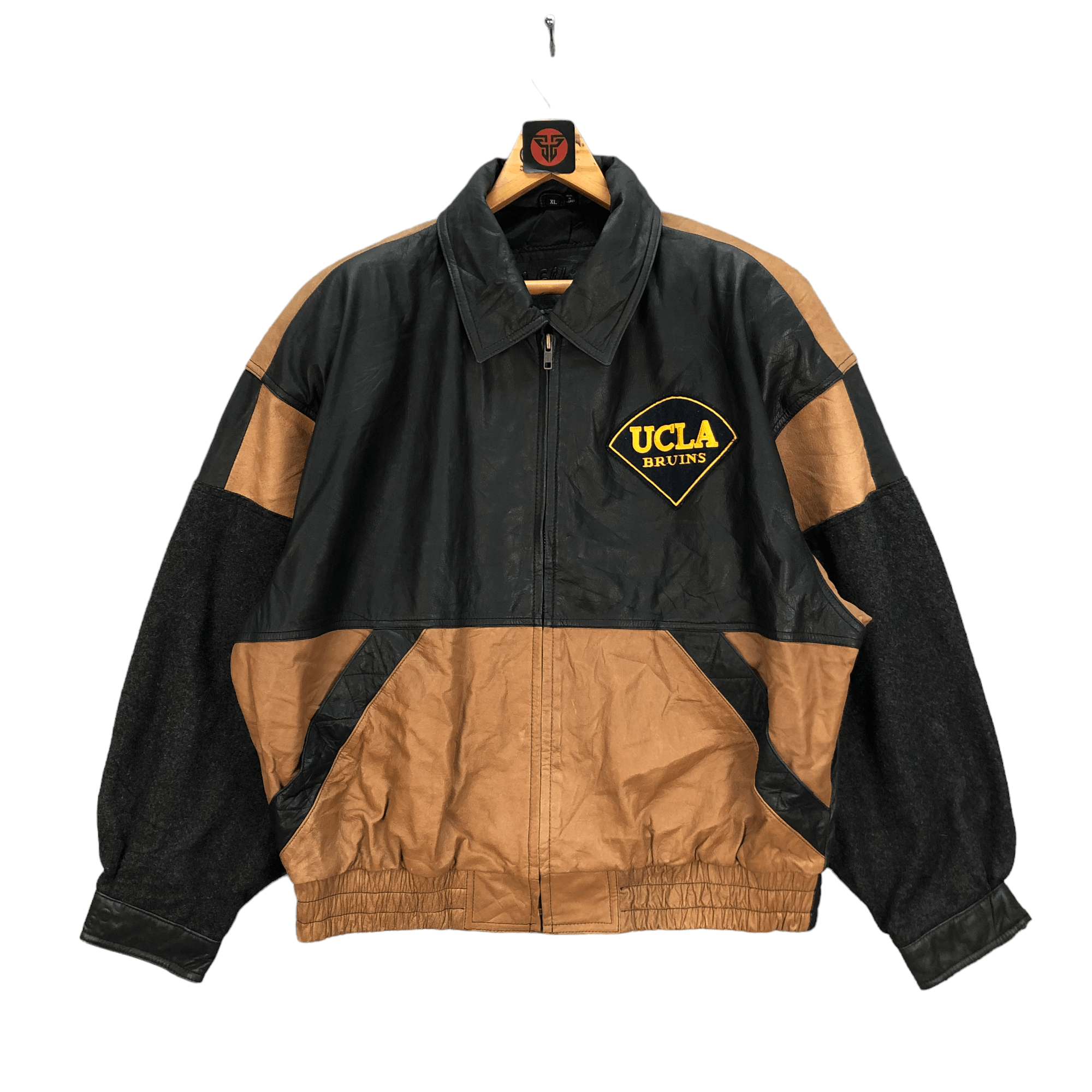 Japanese Brand J ELKINS BY ALAMO UOMO UCLA BRUINS WOOL LEATHER JACKET #6343 Size US XL / EU 56 / 4 - 5 Thumbnail