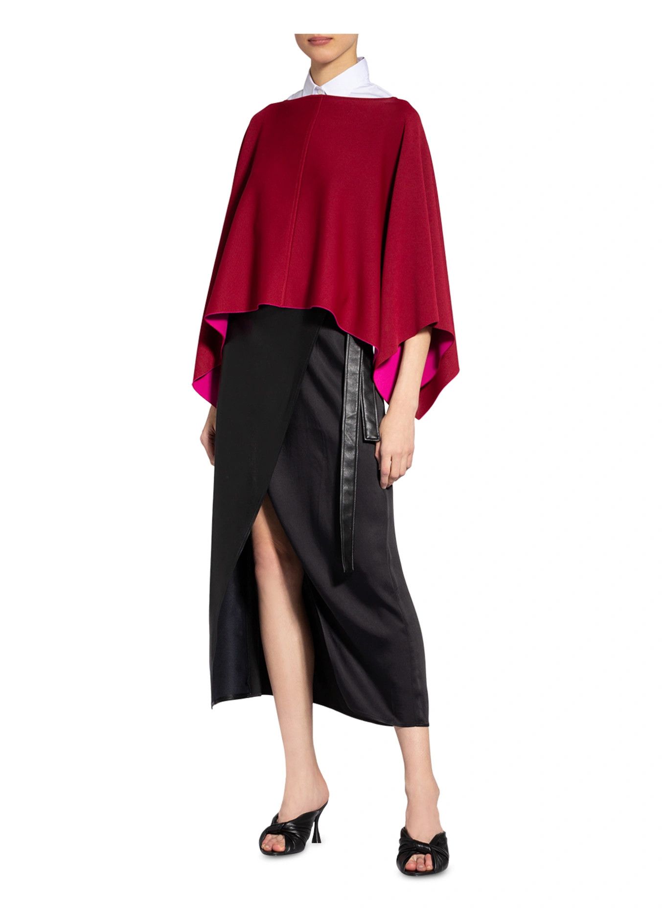 Valentino o1y0226 Size : XL / Crewneck Cloak in Burgundy Size ONE SIZE - 2 Thumbnail